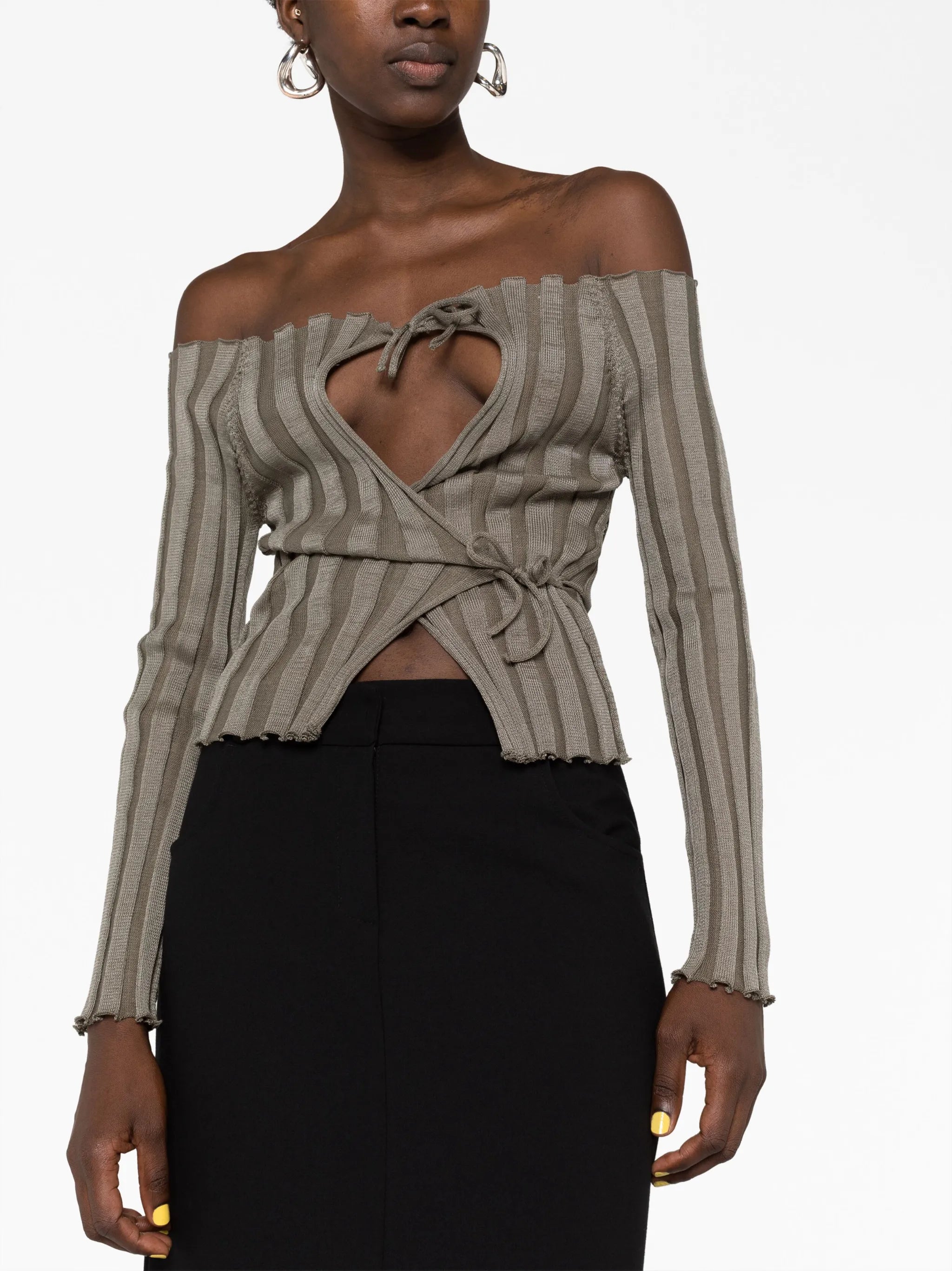 Katrine off-shoulder wrap cardigan