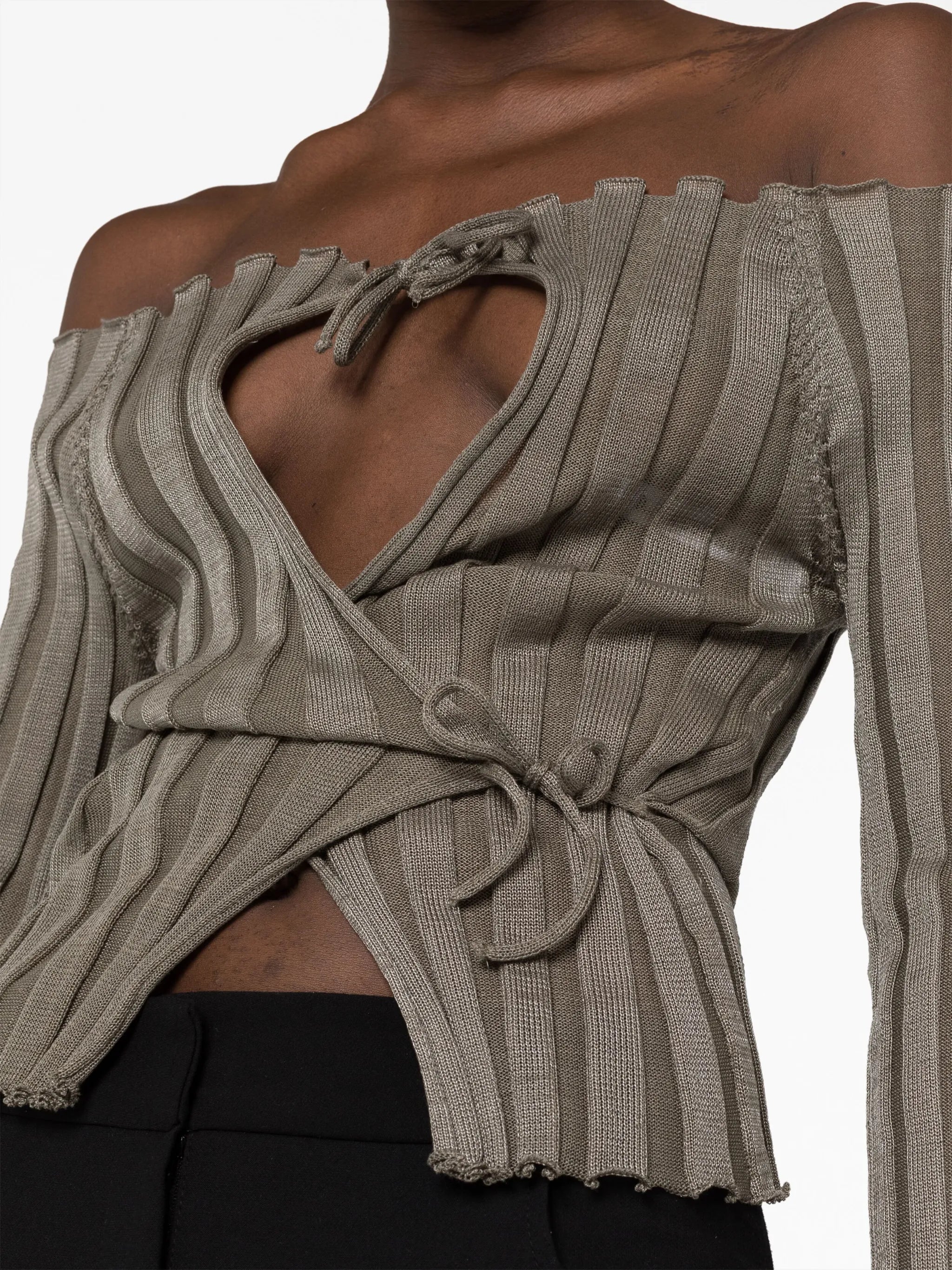 Katrine off-shoulder wrap cardigan