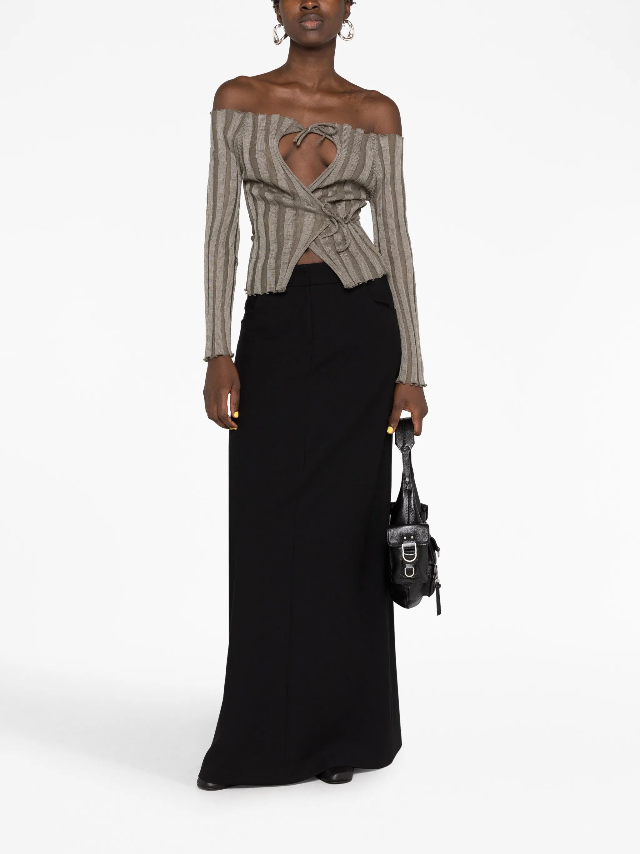 Katrine off-shoulder wrap cardigan