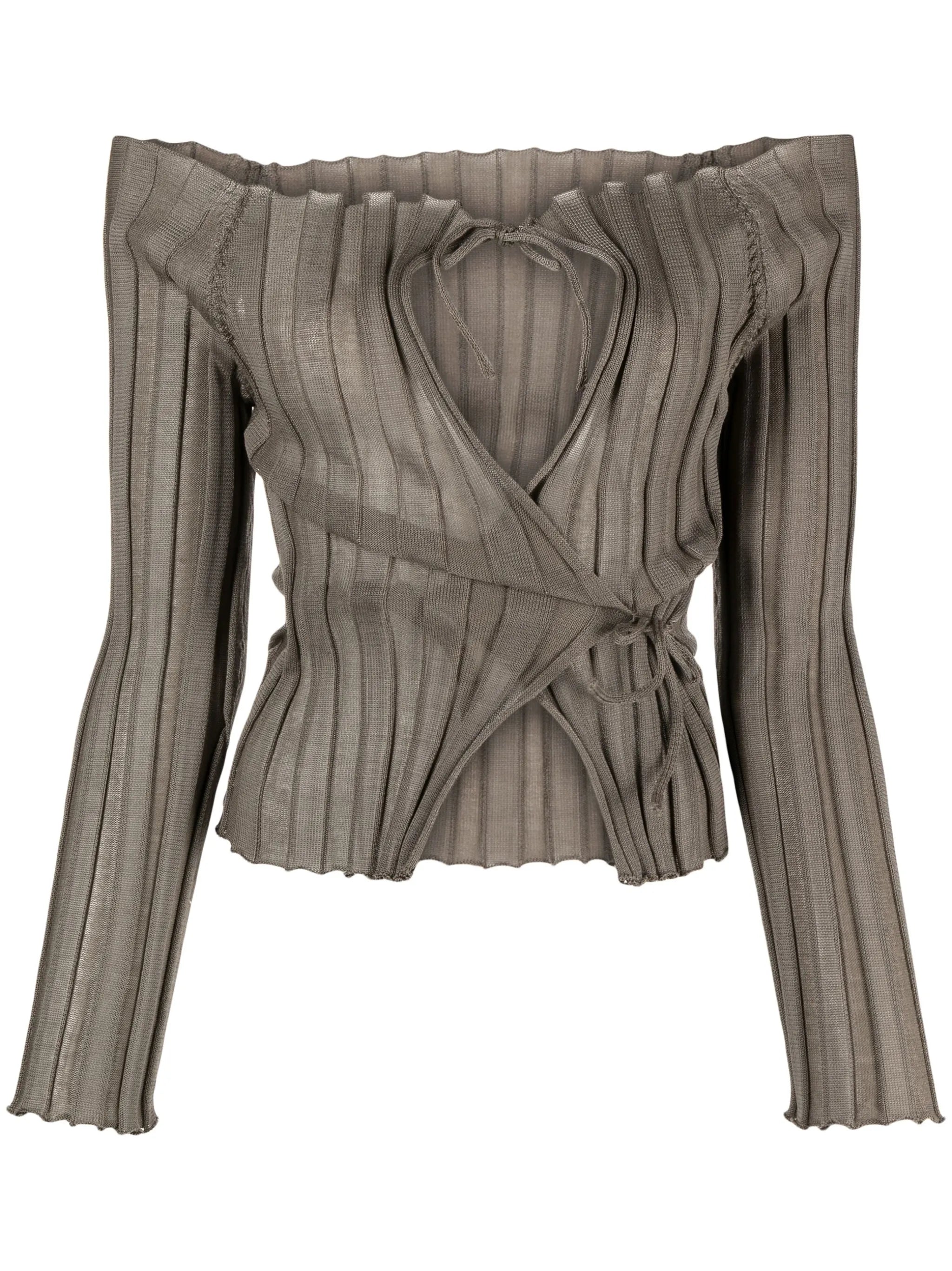 Katrine off-shoulder wrap cardigan
