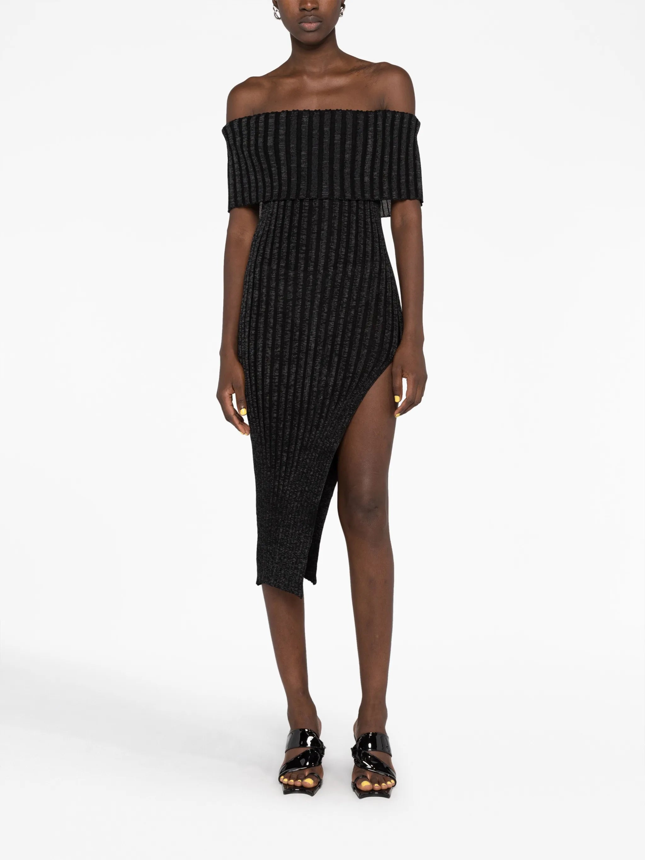 Ara off-shoulder side-slit dress