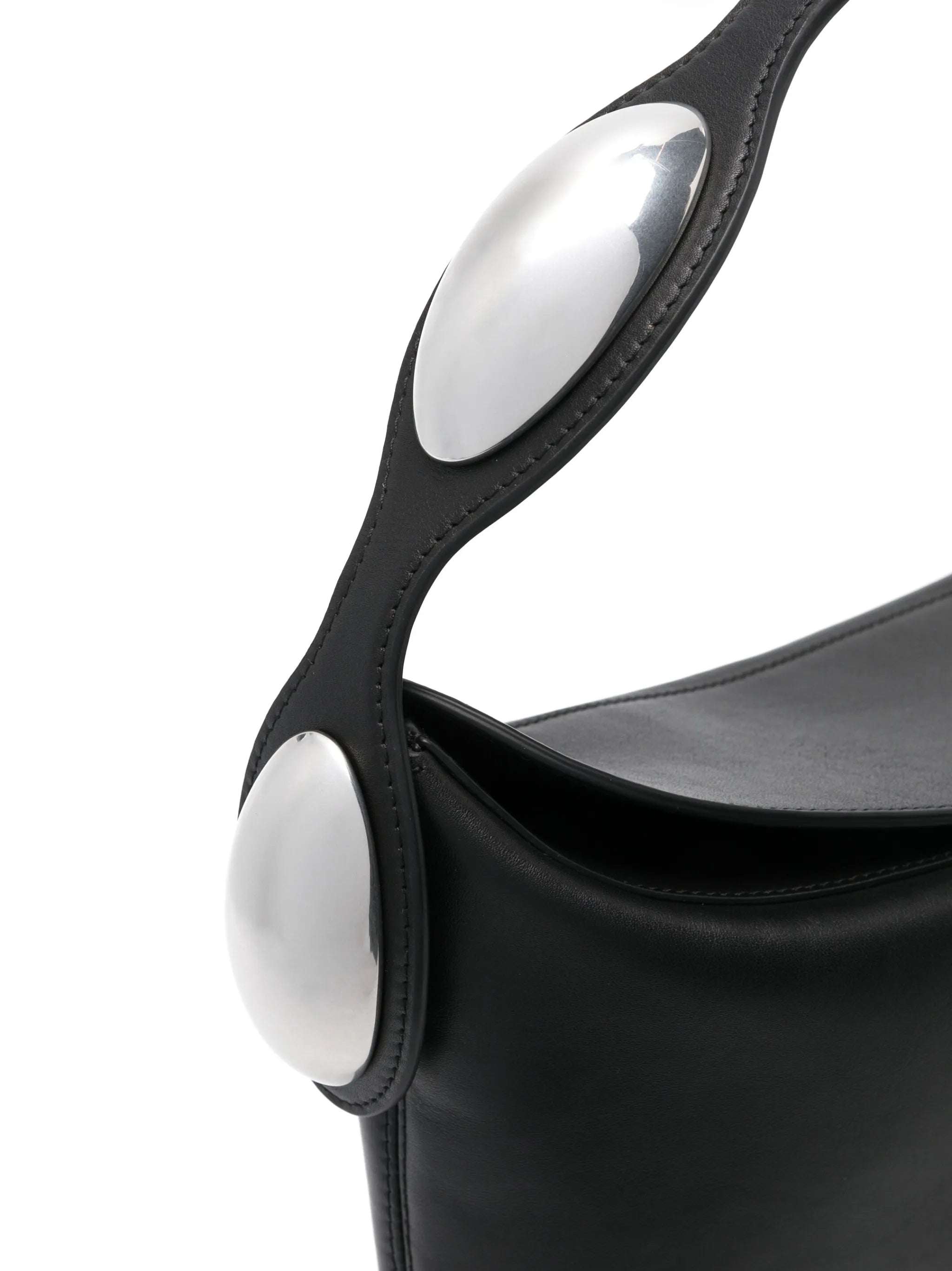 Dome leather shoulder bag