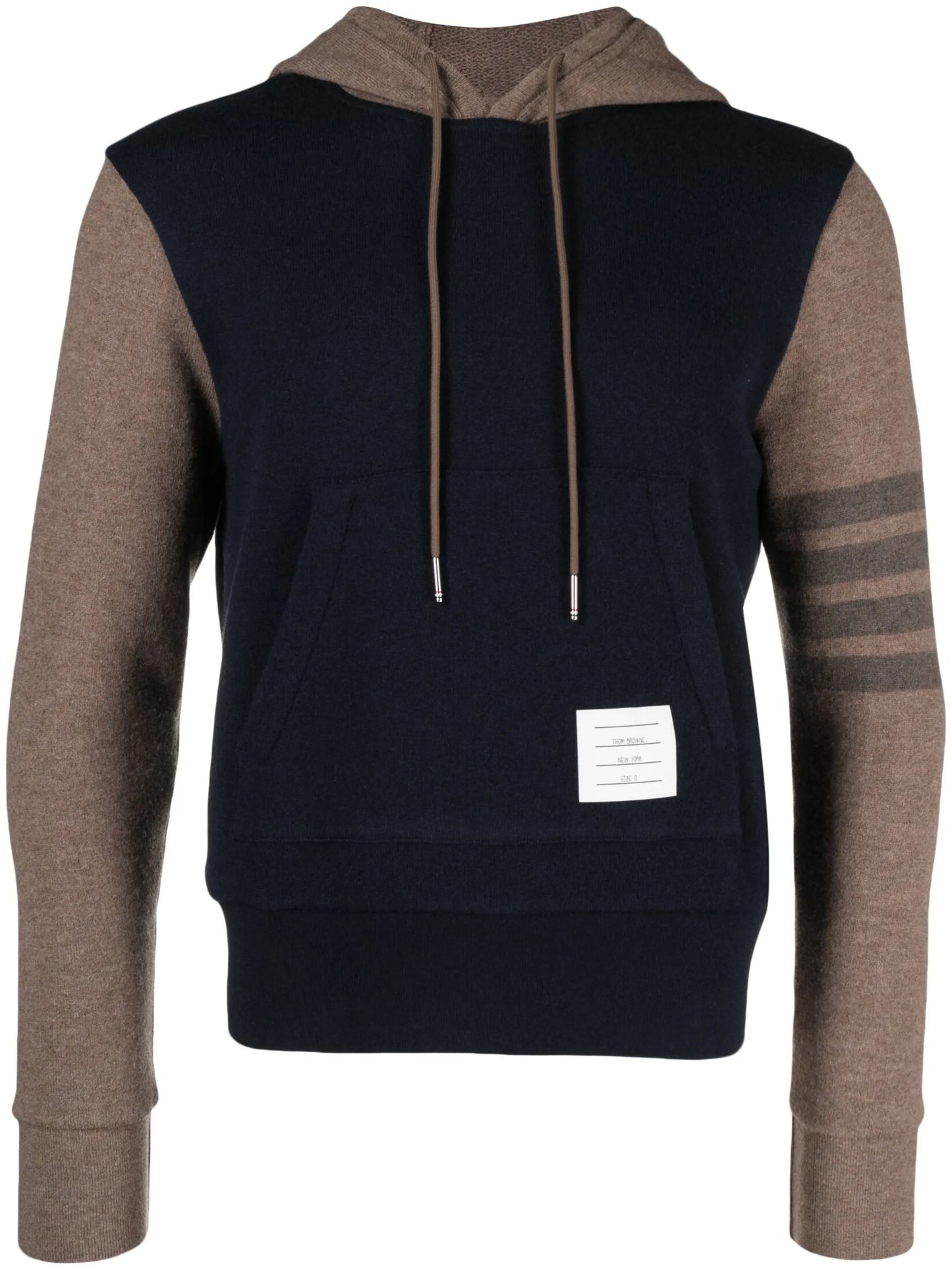 4-Bar panelled wool hoodie