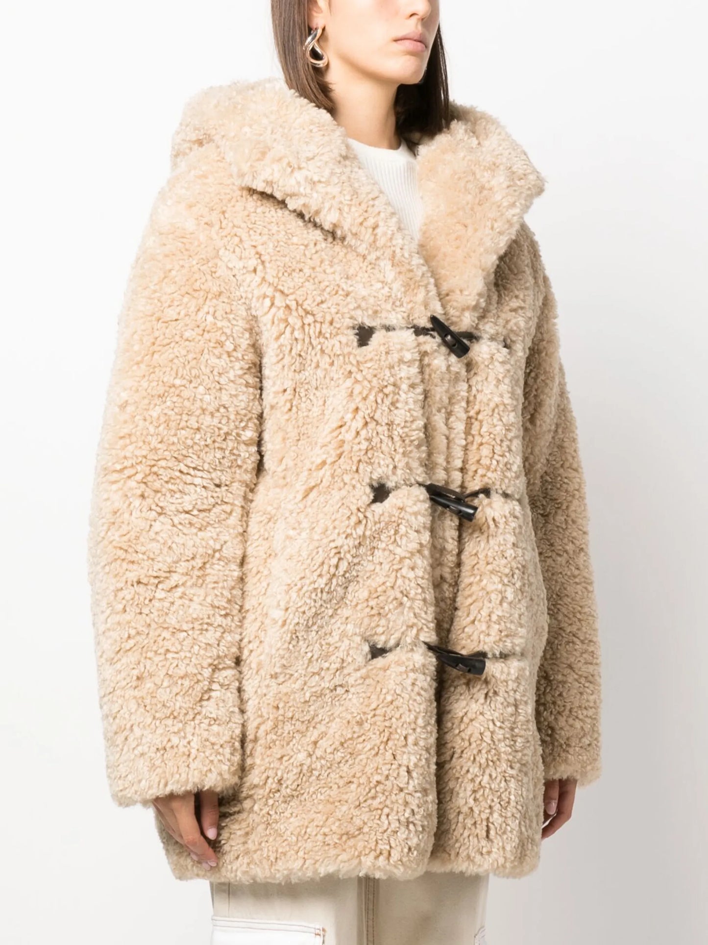 faux-fur hooded coat