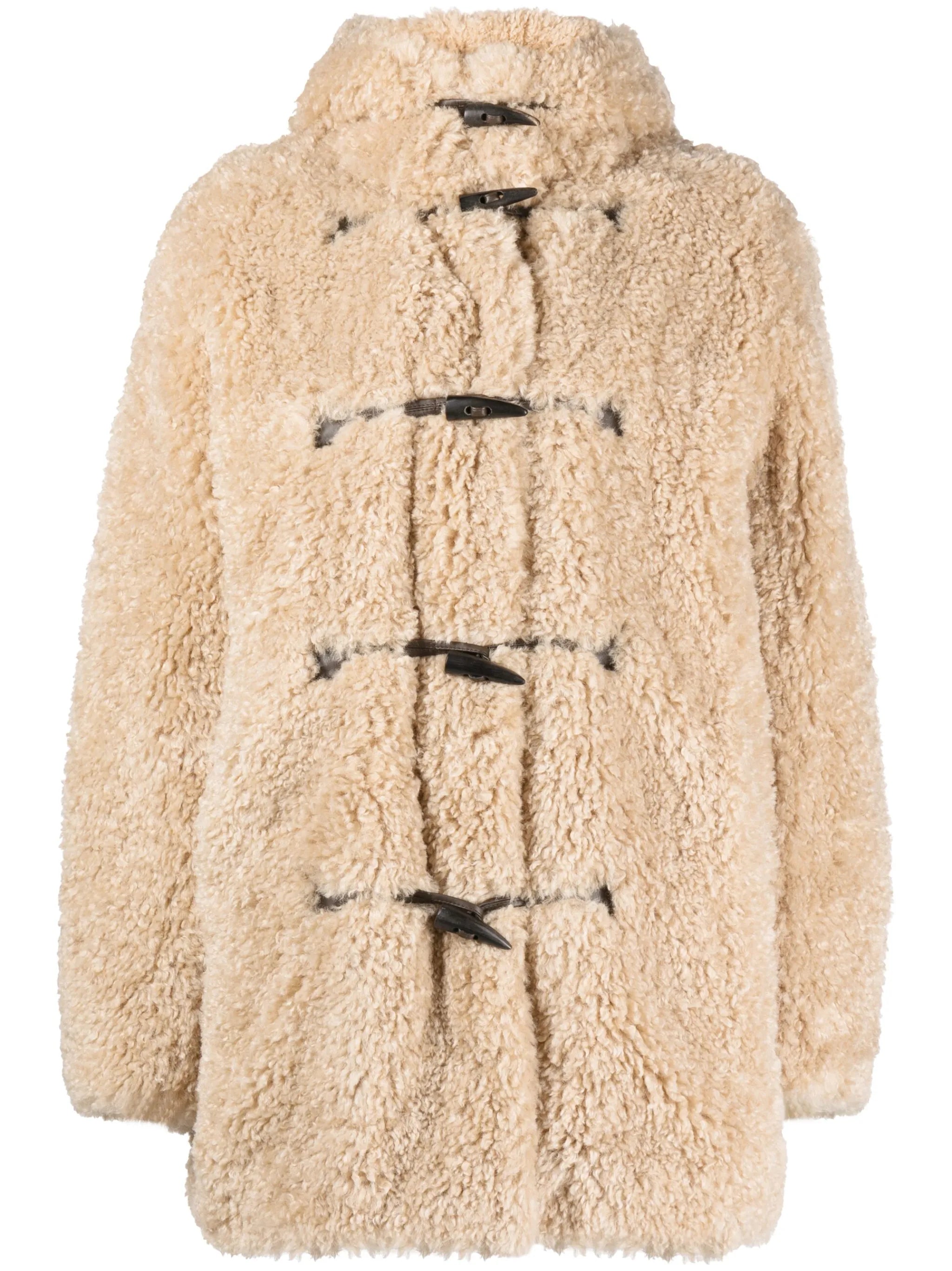 faux-fur hooded coat