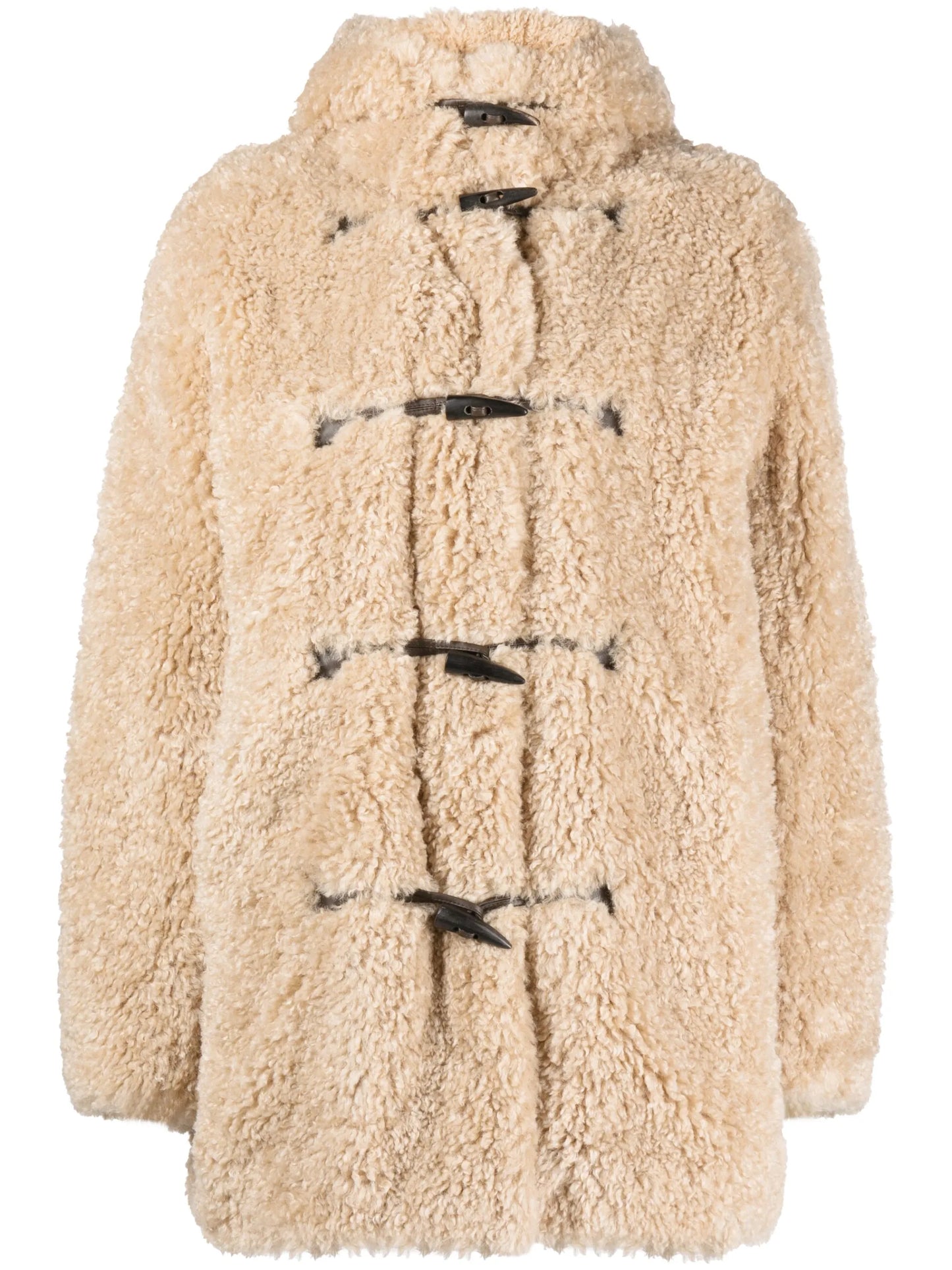 faux-fur hooded coat