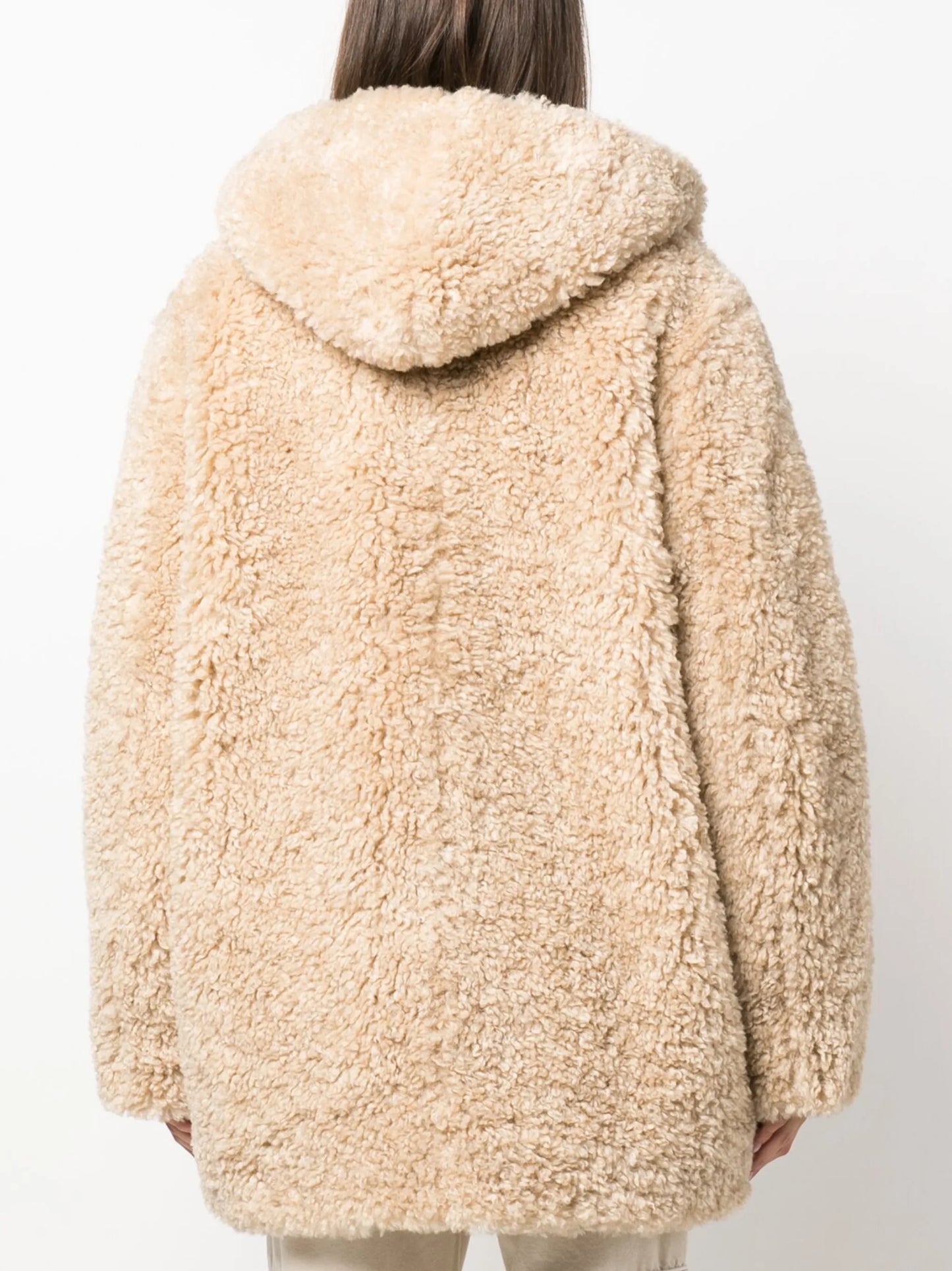 faux-fur hooded coat