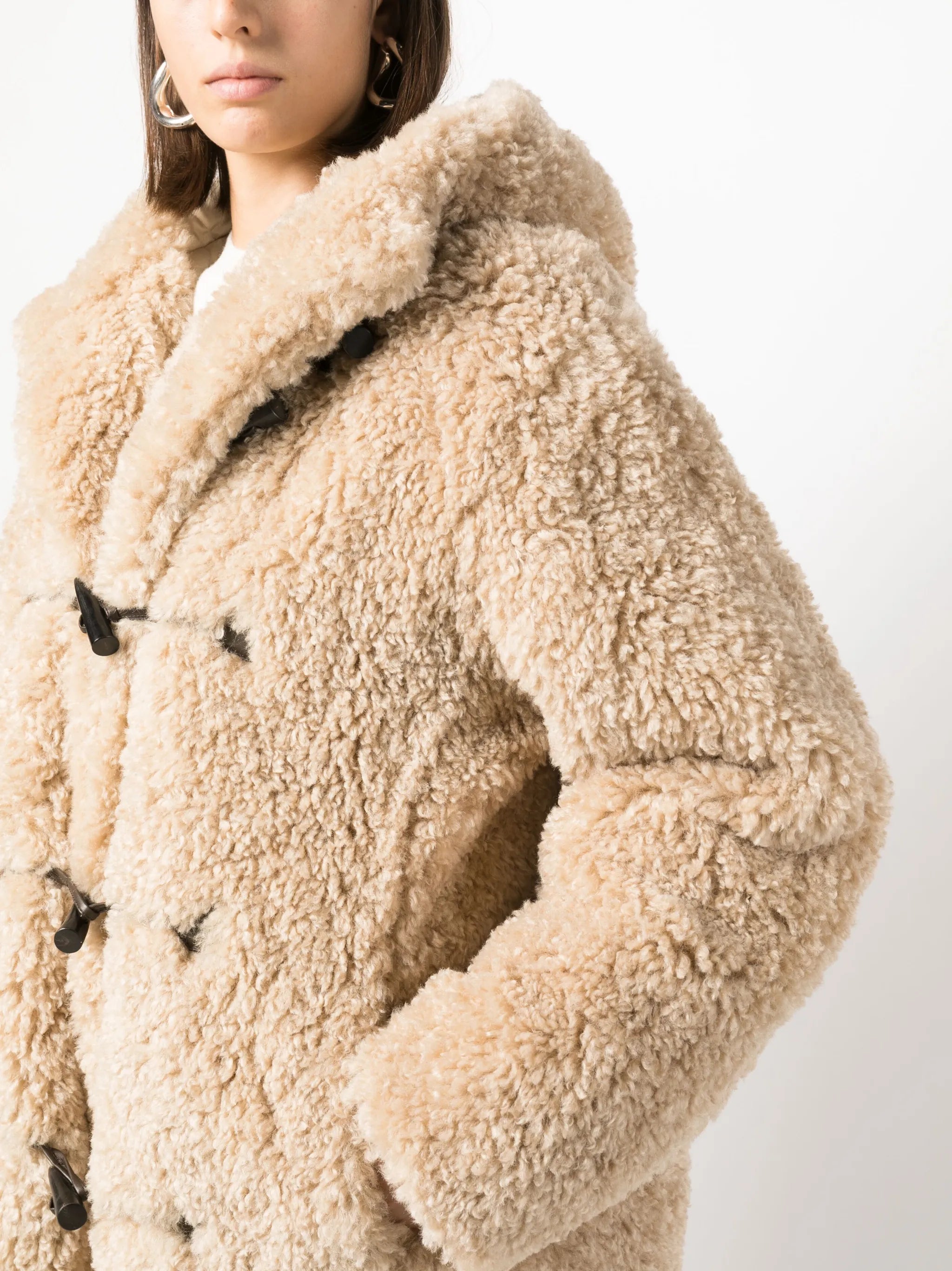 faux-fur hooded coat