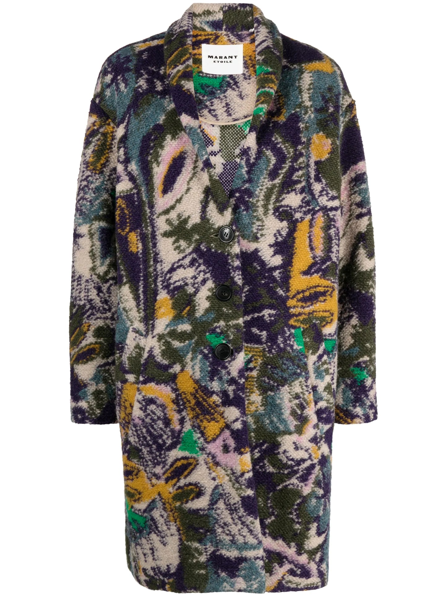 buttonned printed coat