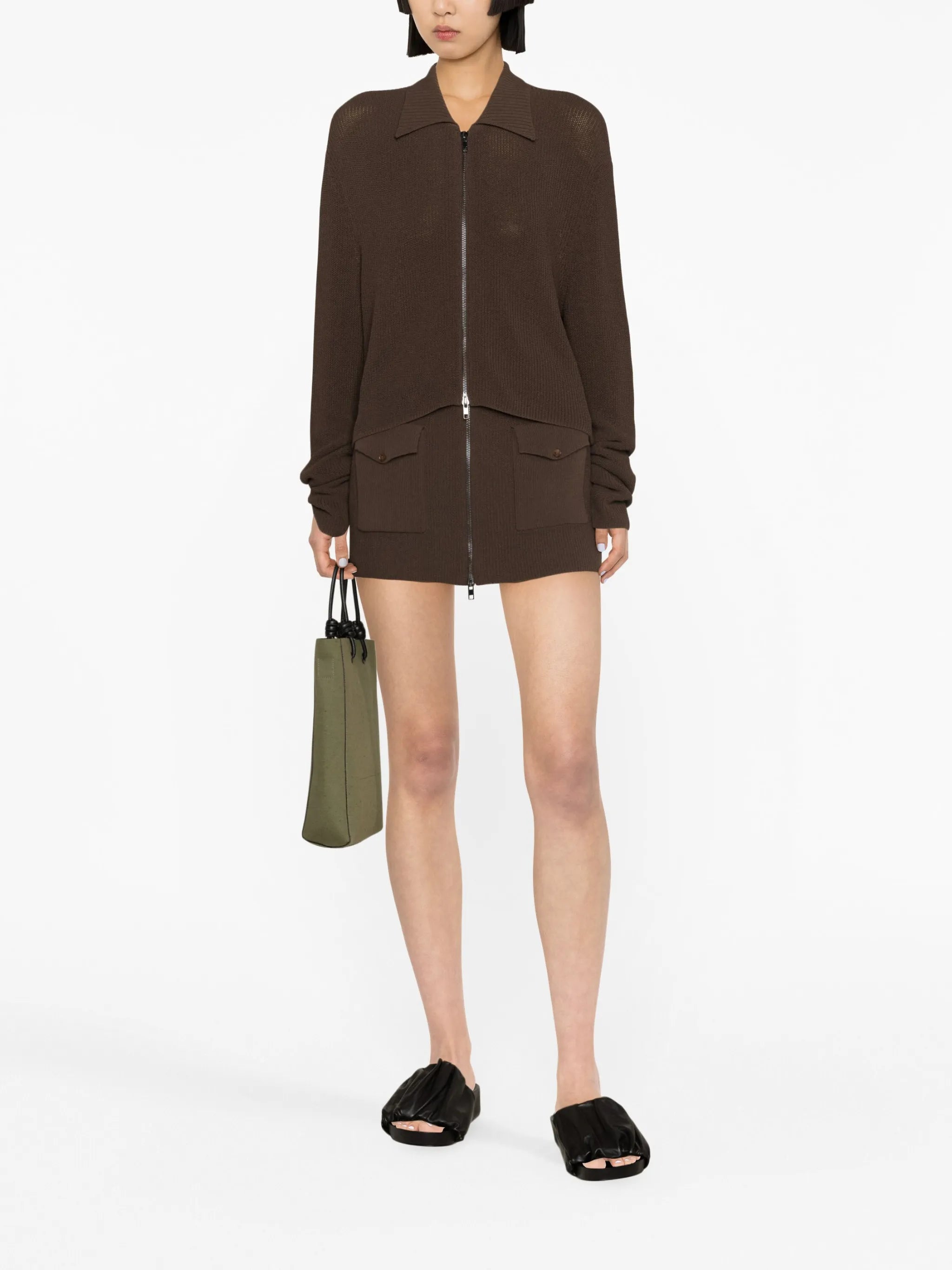 Musa ribbed-knit miniskirt