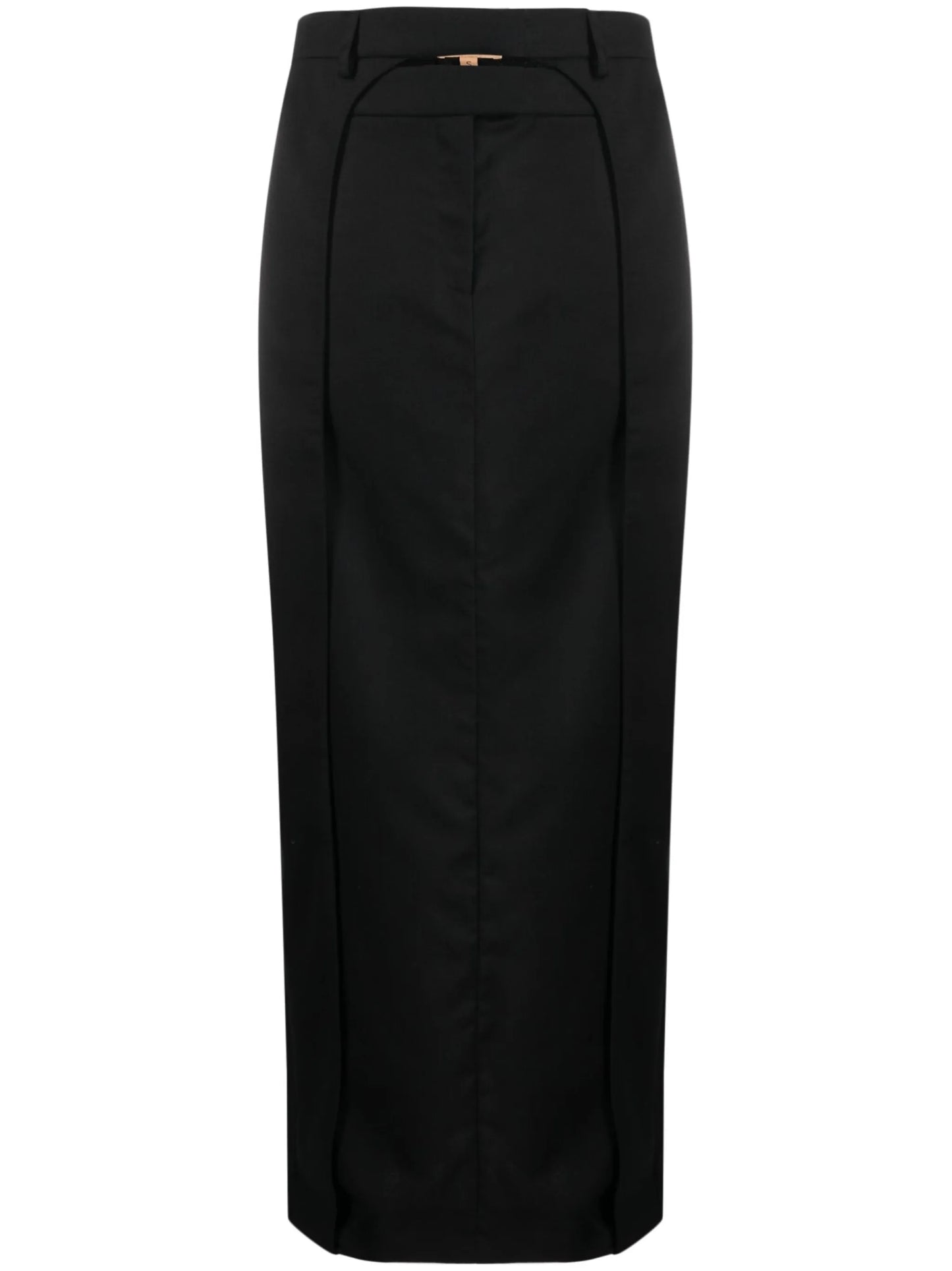Fera pleated wool maxi skirt