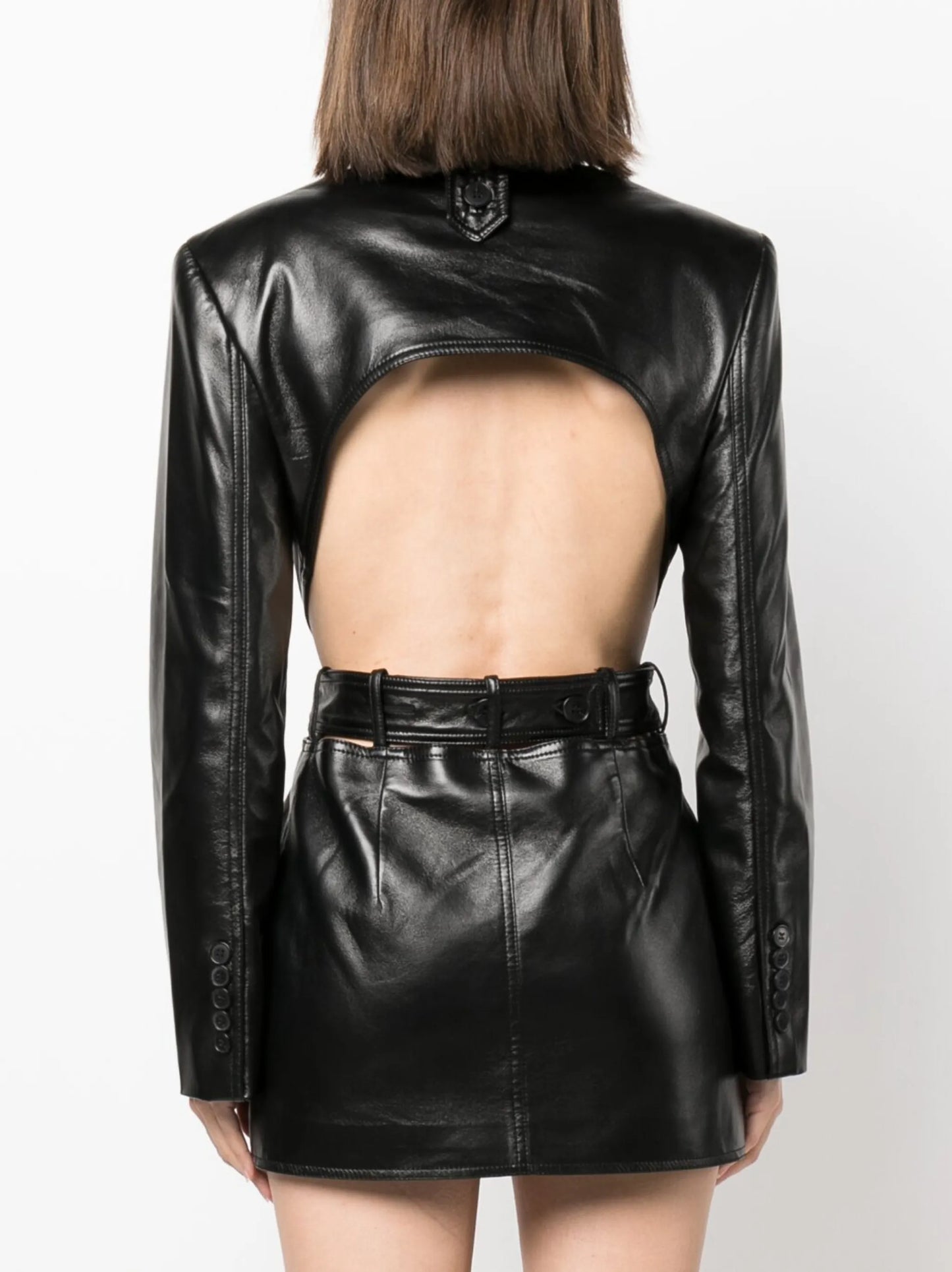 double-breasted cut-out minidress
