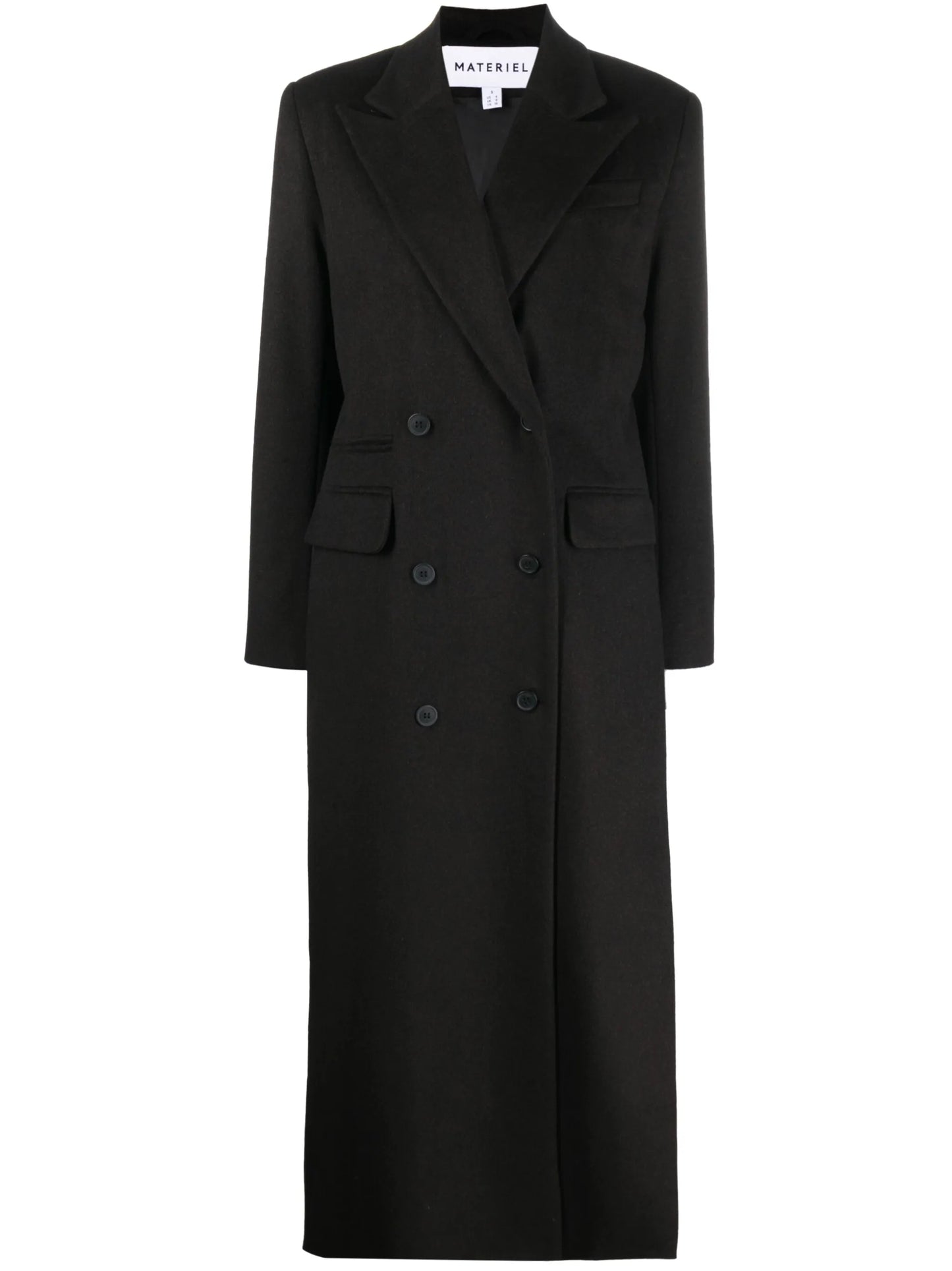 double-breasted wool-blend maxi coat