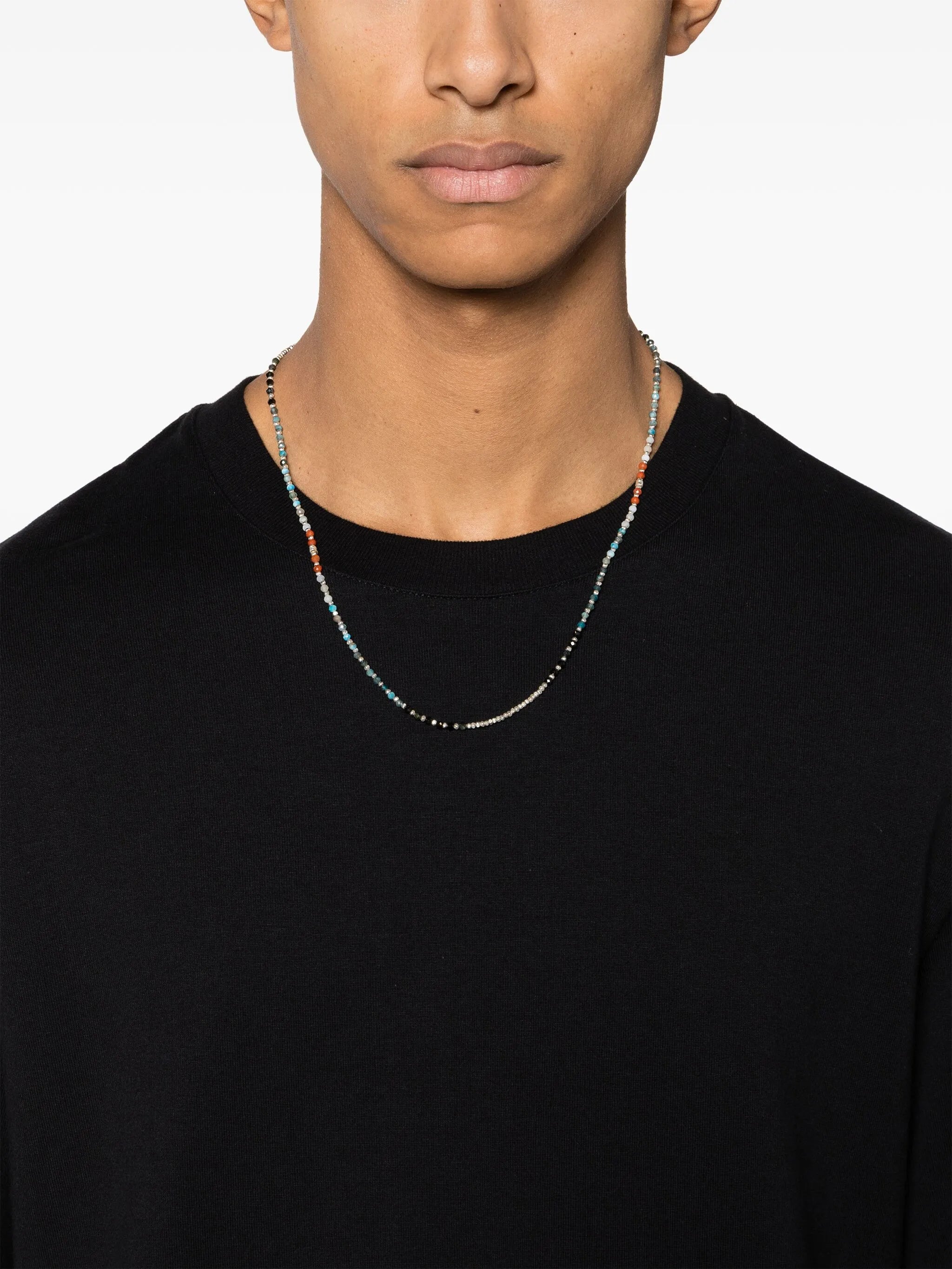 beaded sterling silver necklace