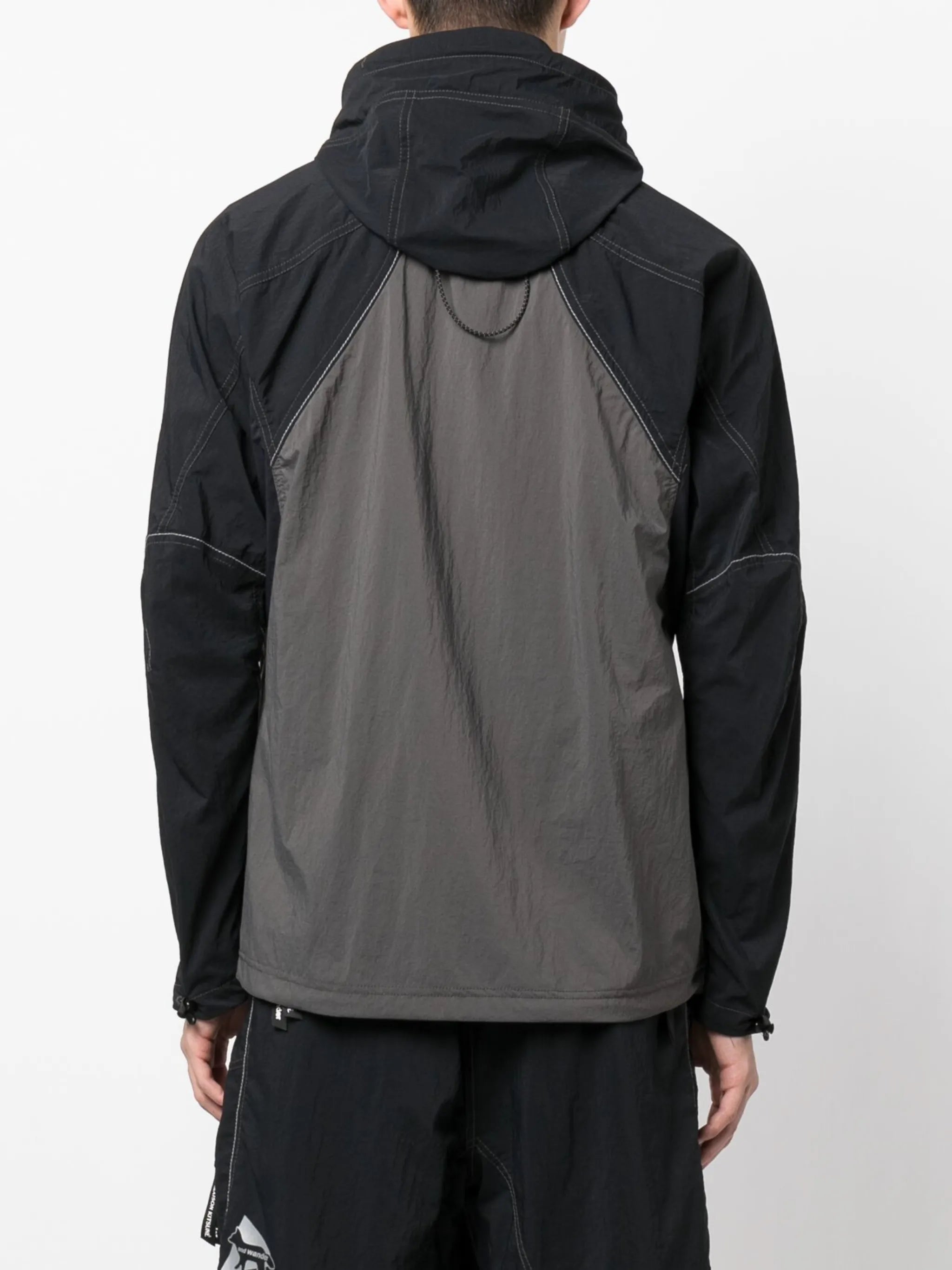 multi-panel hooded jacket