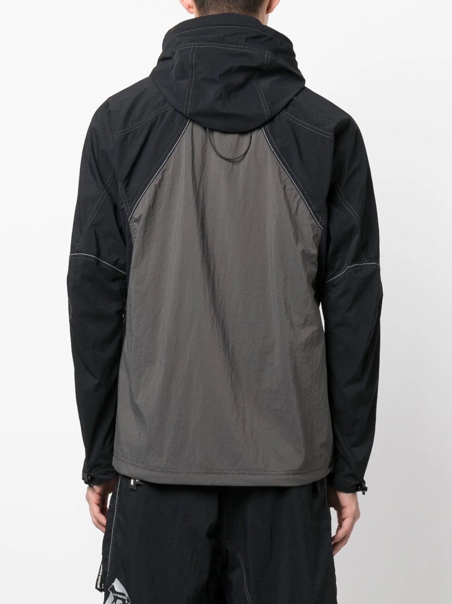 multi-panel hooded jacket