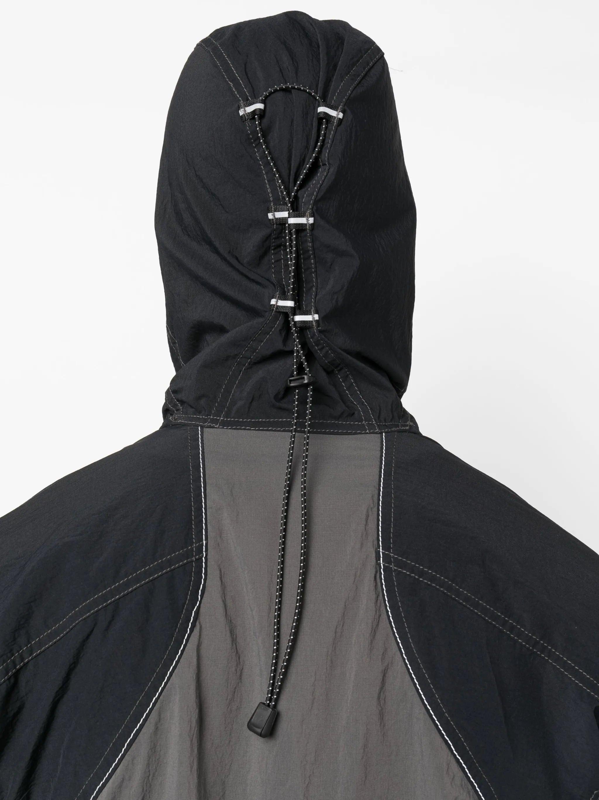 multi-panel hooded jacket