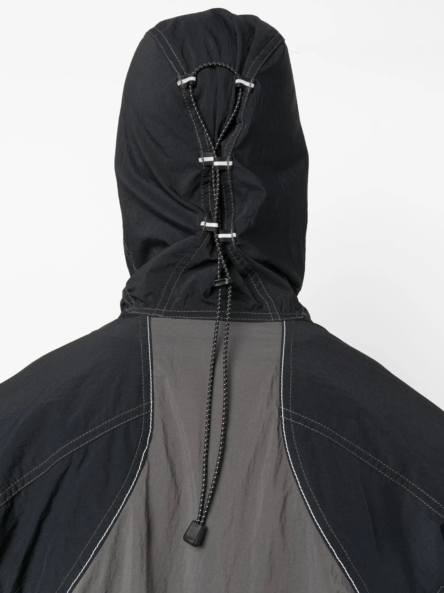 multi-panel hooded jacket
