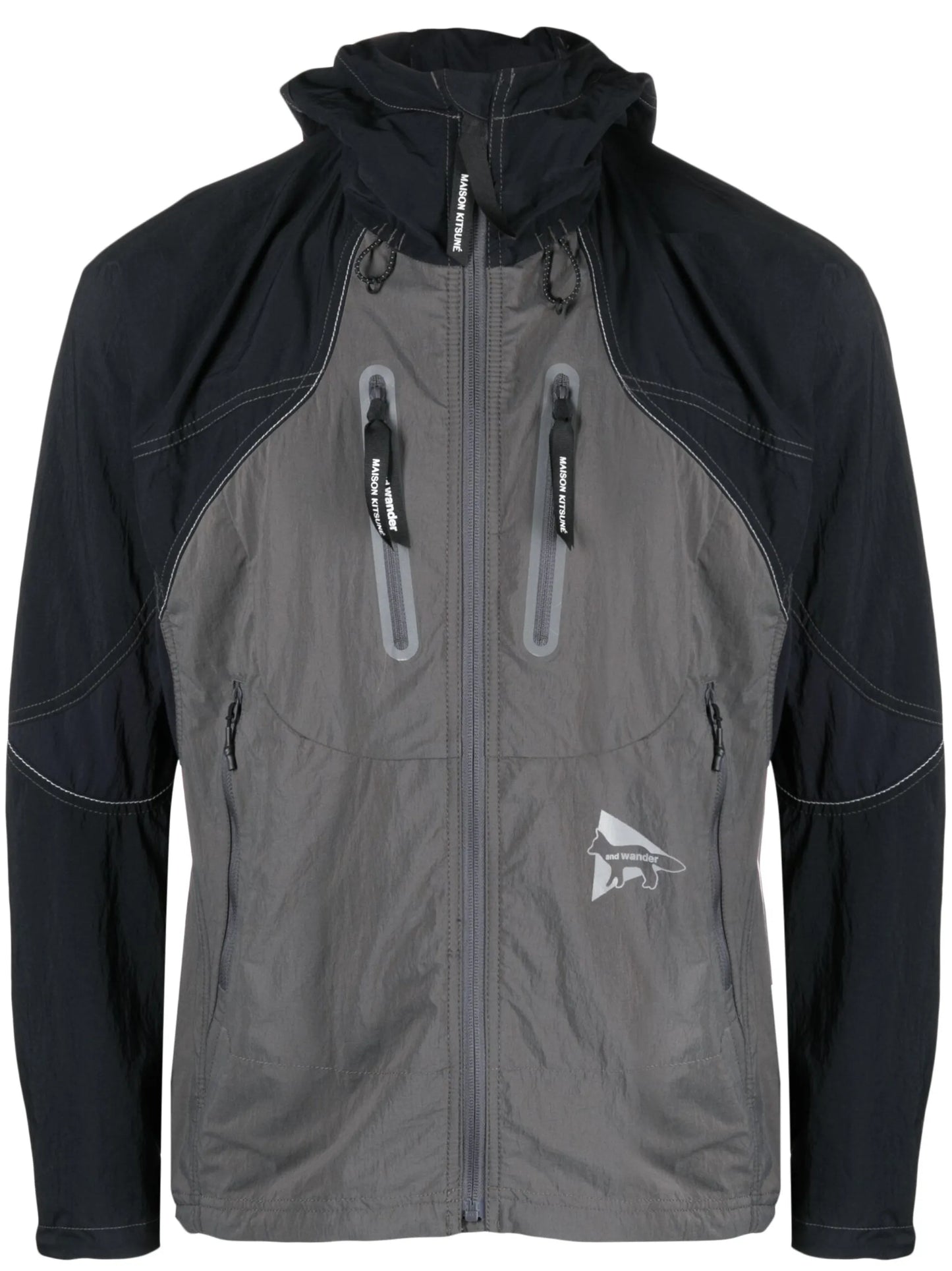 multi-panel hooded jacket