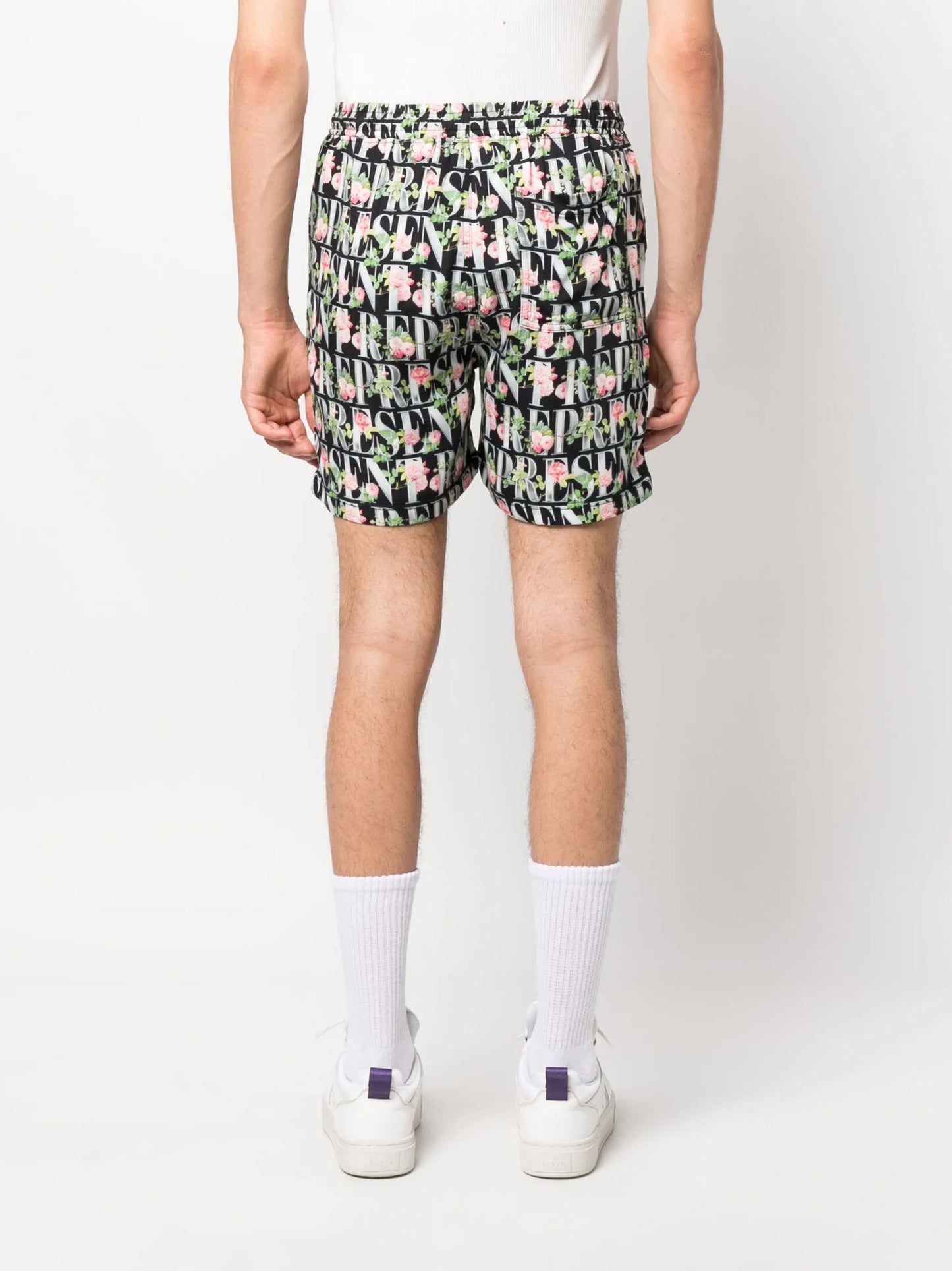 floral-print elasticated-waist shorts