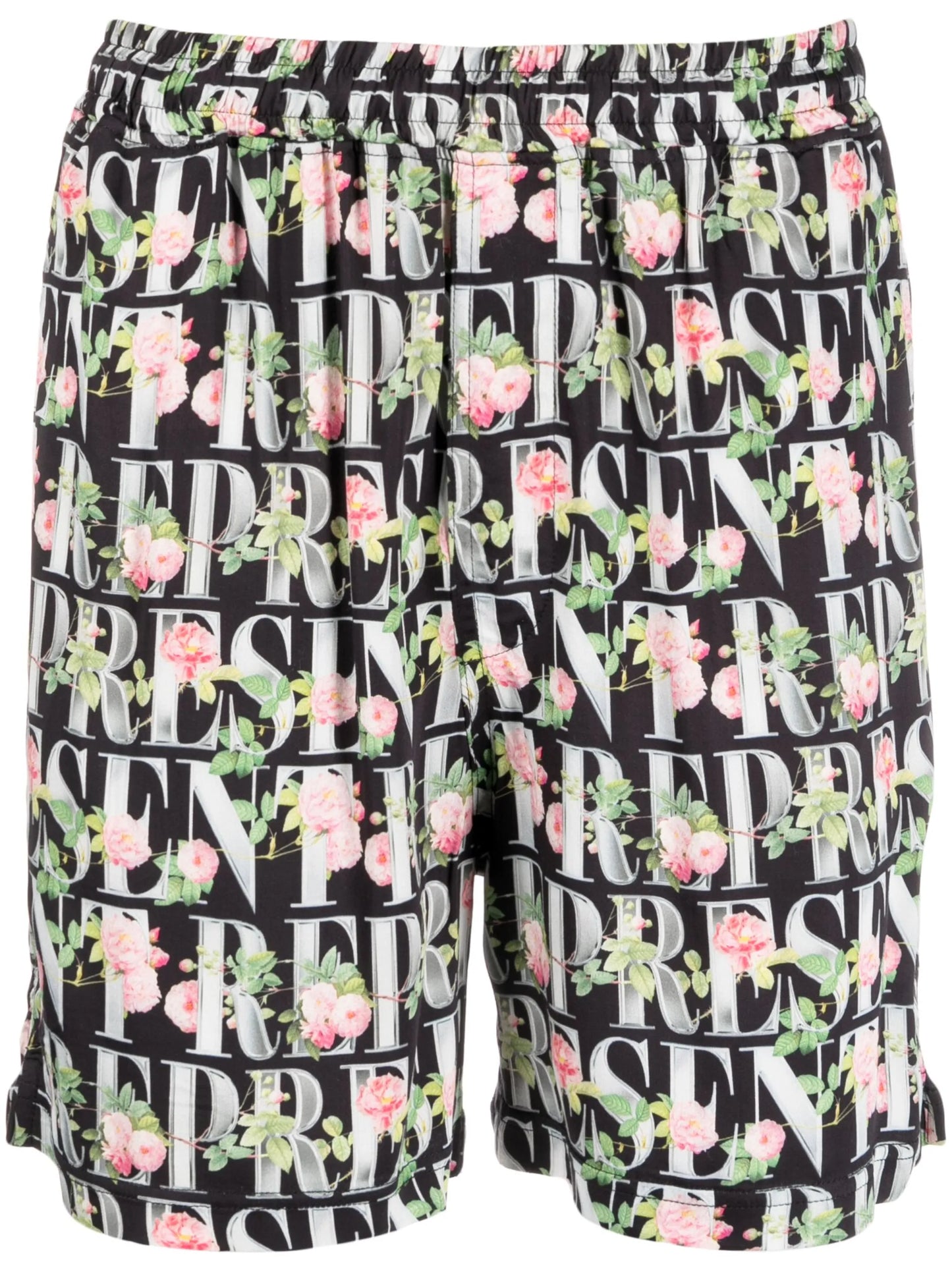 floral-print elasticated-waist shorts