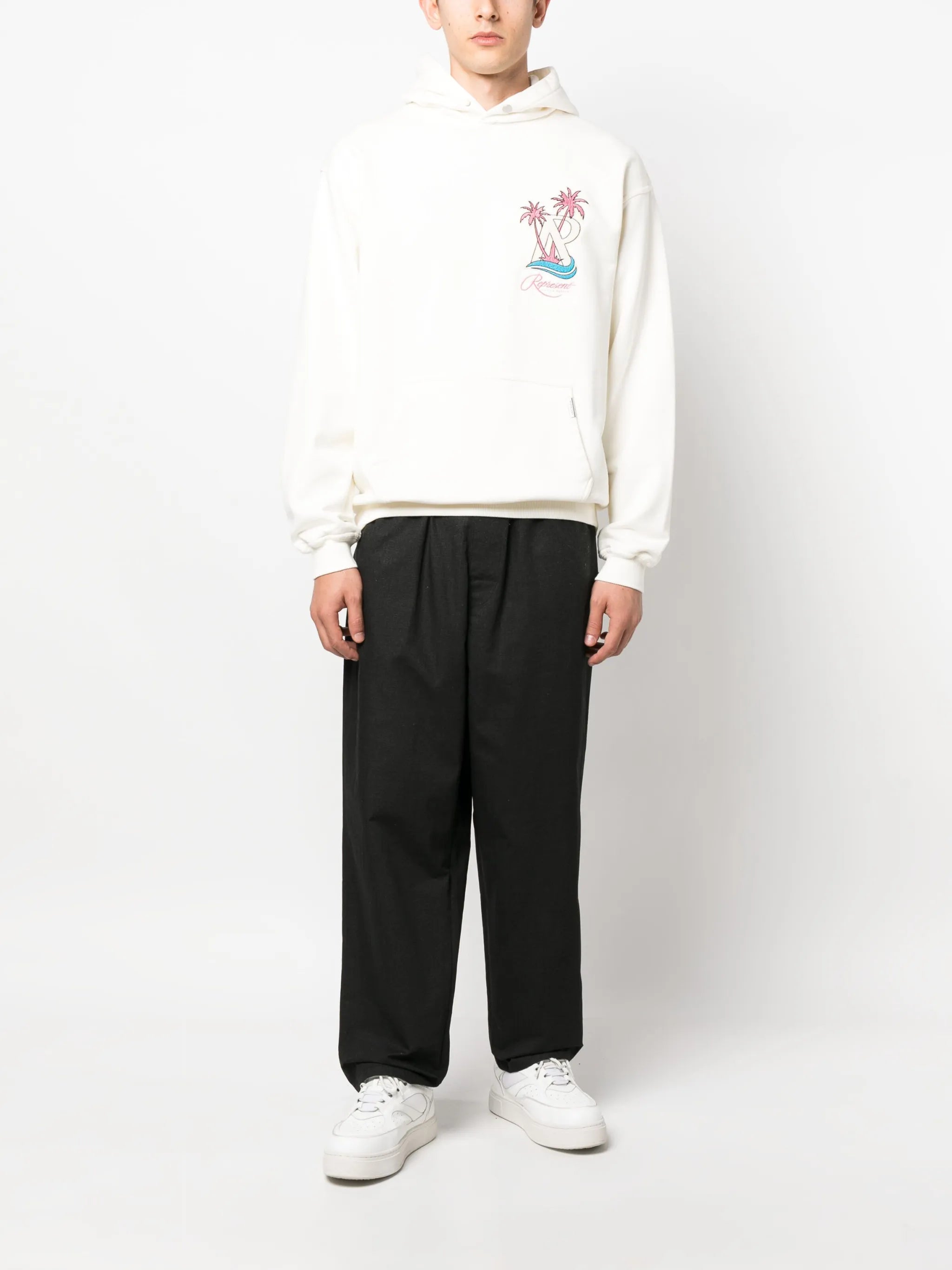 logo-print cotton hoodie