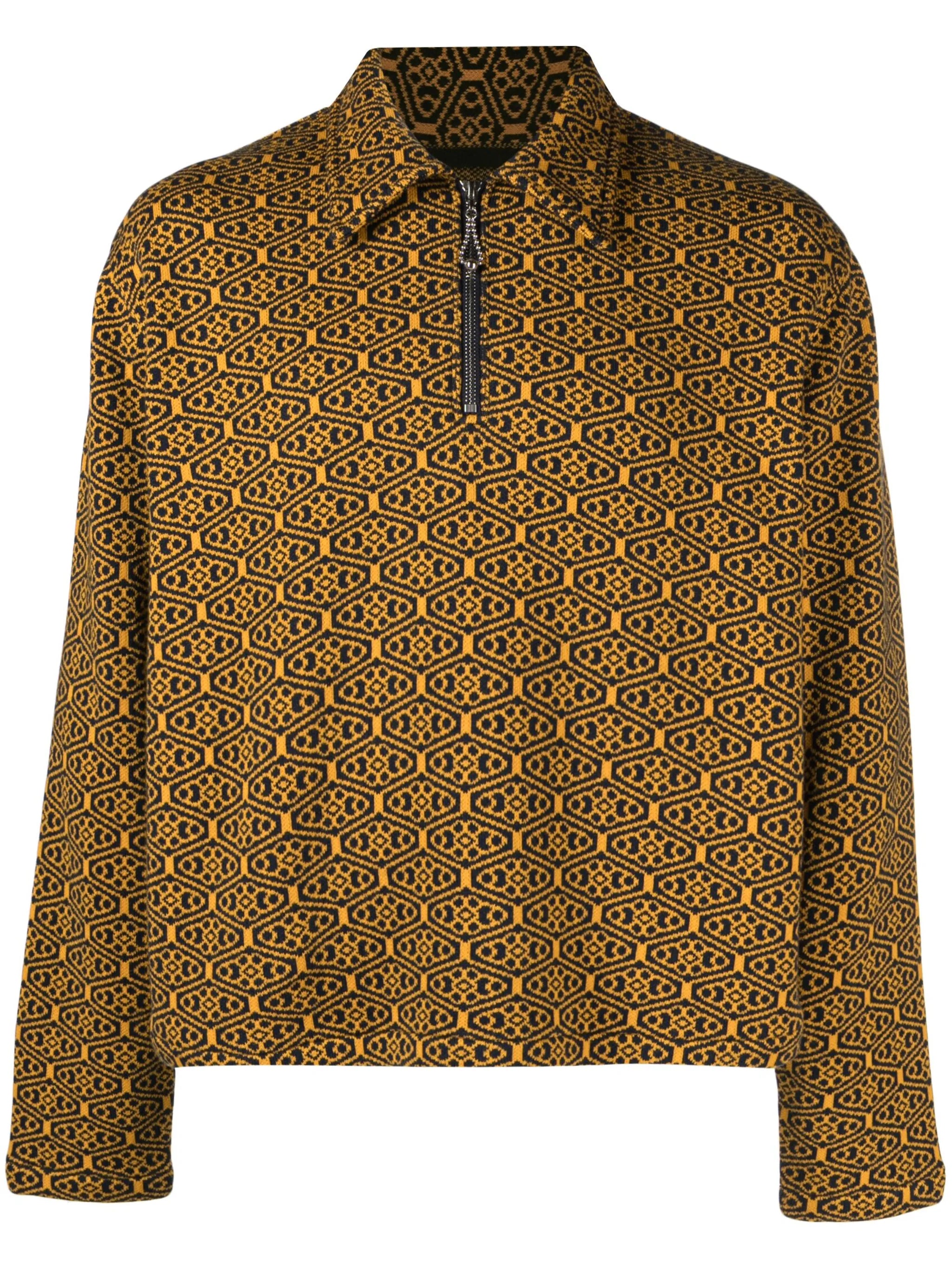 Crescent jacquard cotton polo shirt