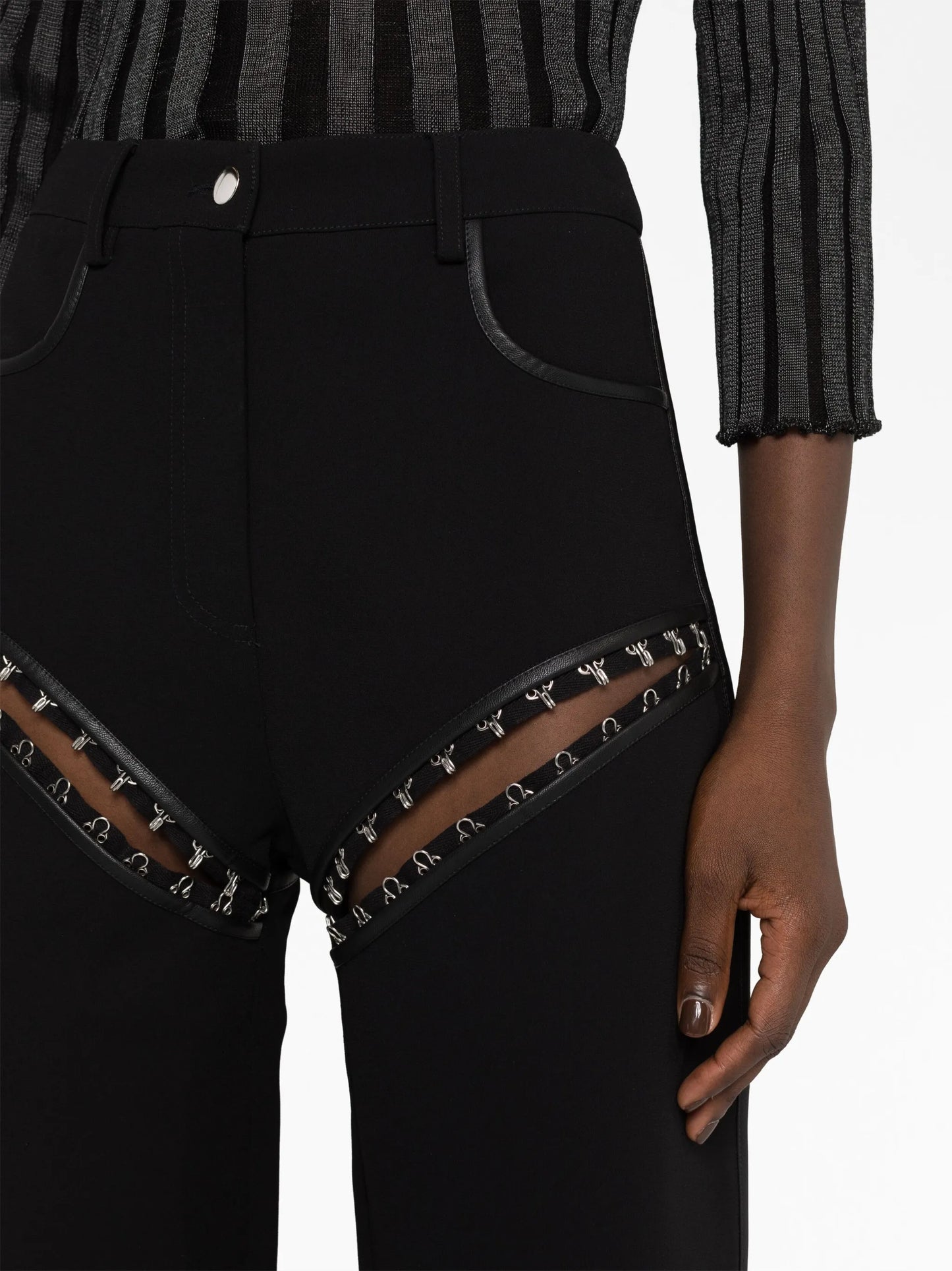 hook-detailing cut-out trousers