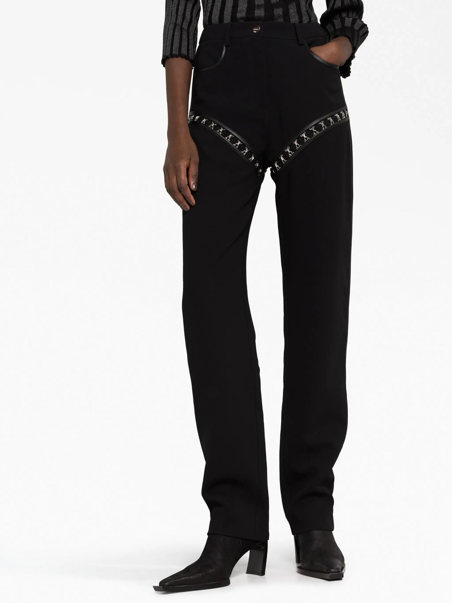 hook-detailing cut-out trousers