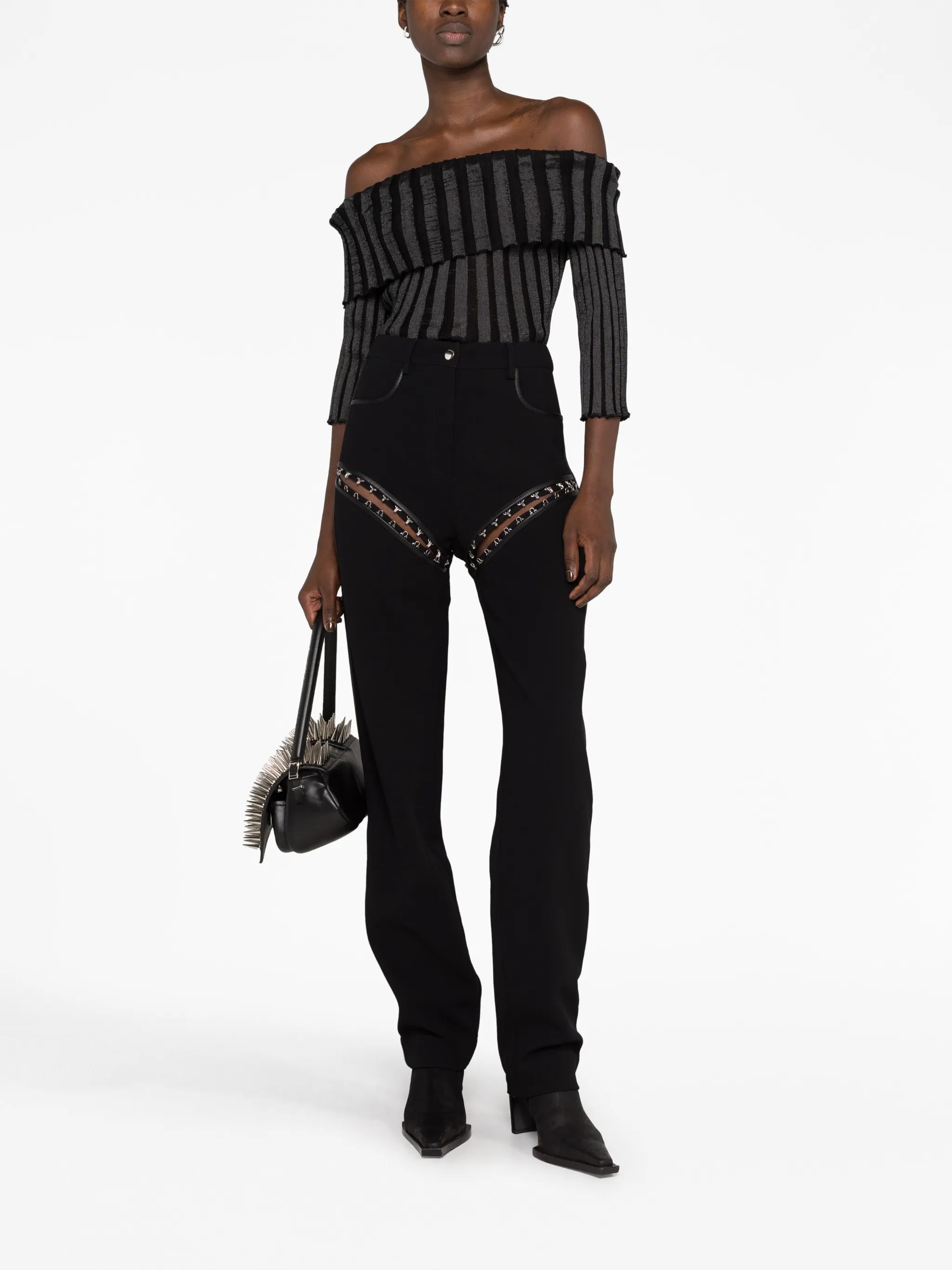 hook-detailing cut-out trousers