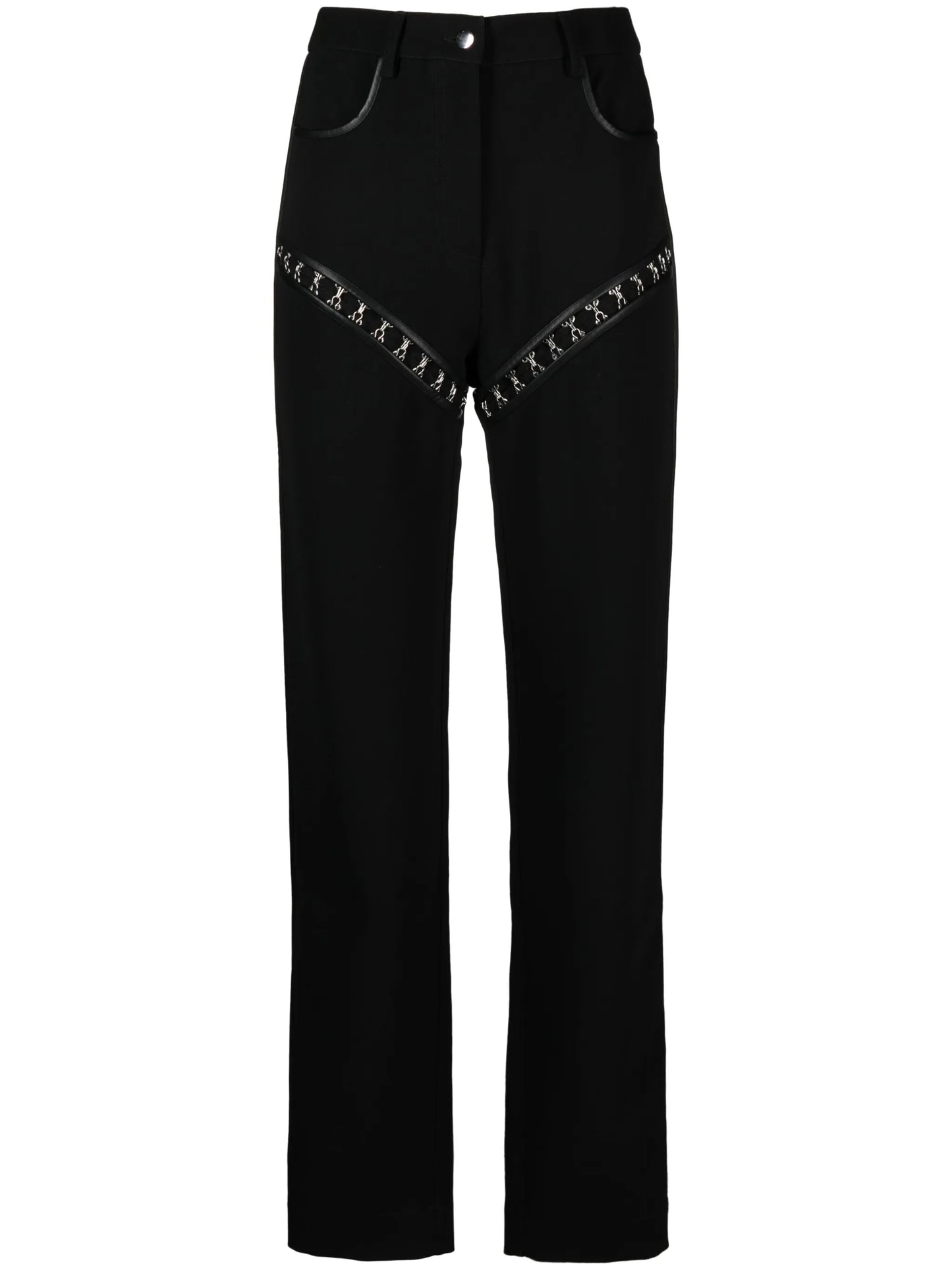 hook-detailing cut-out trousers