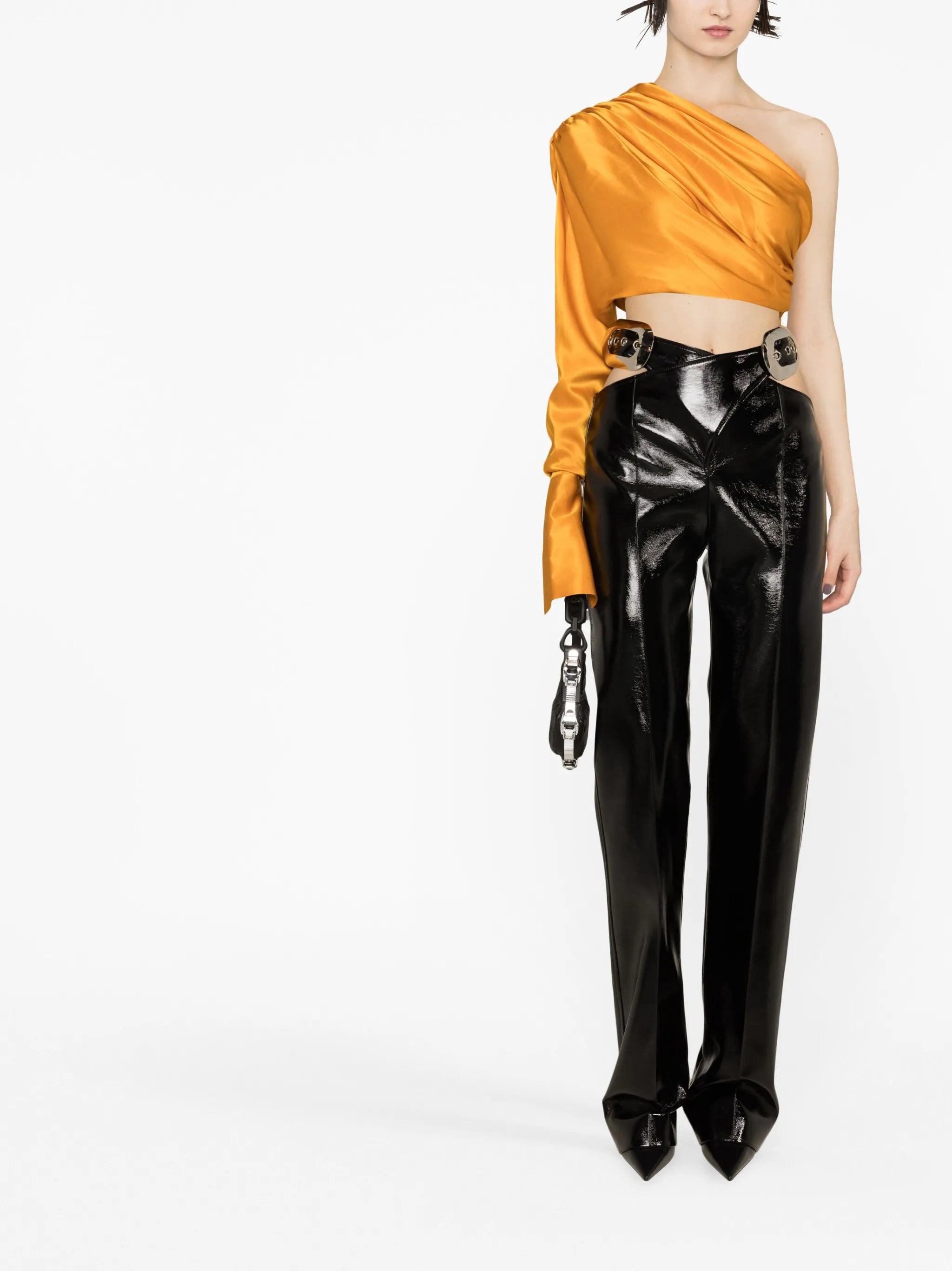 cropped one-shoulder top