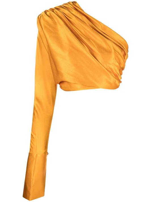 cropped one-shoulder top