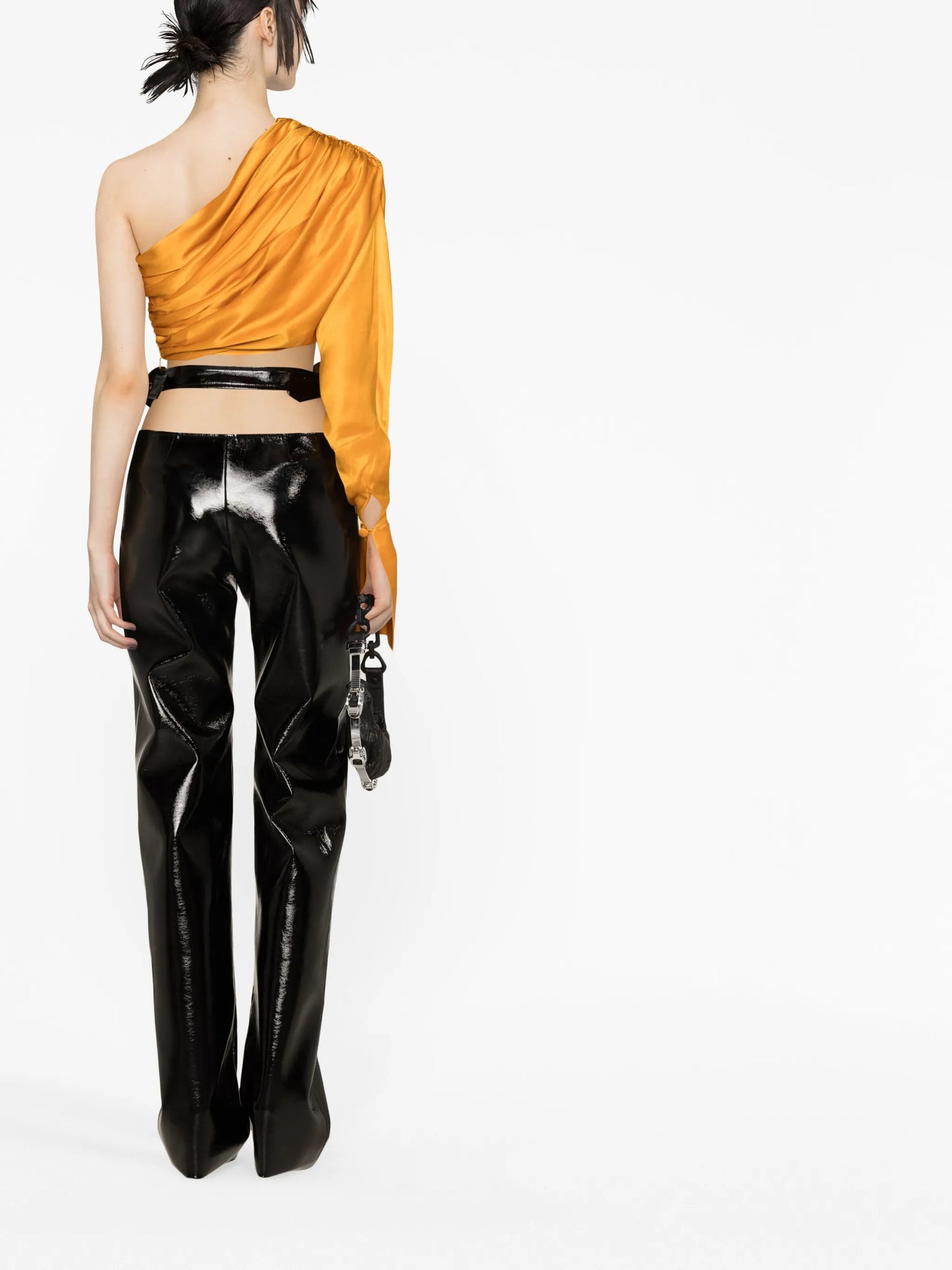 cropped one-shoulder top