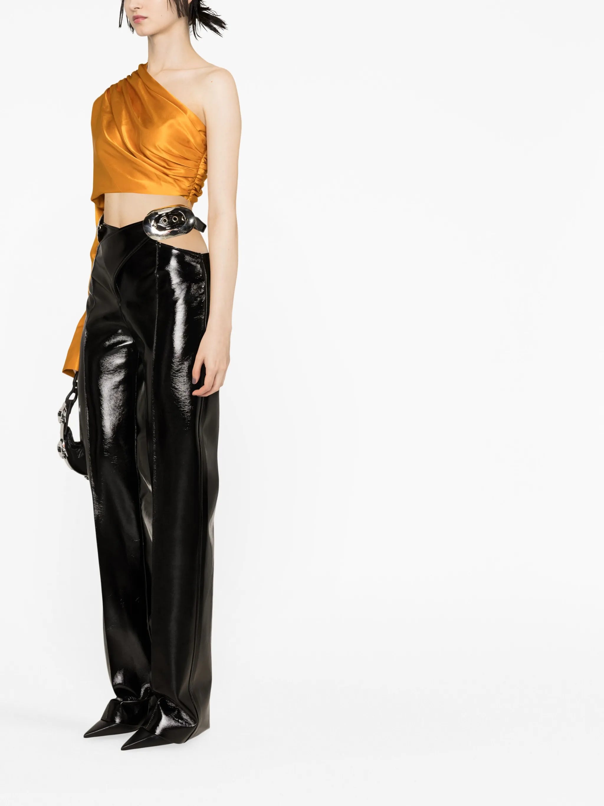 cropped one-shoulder top