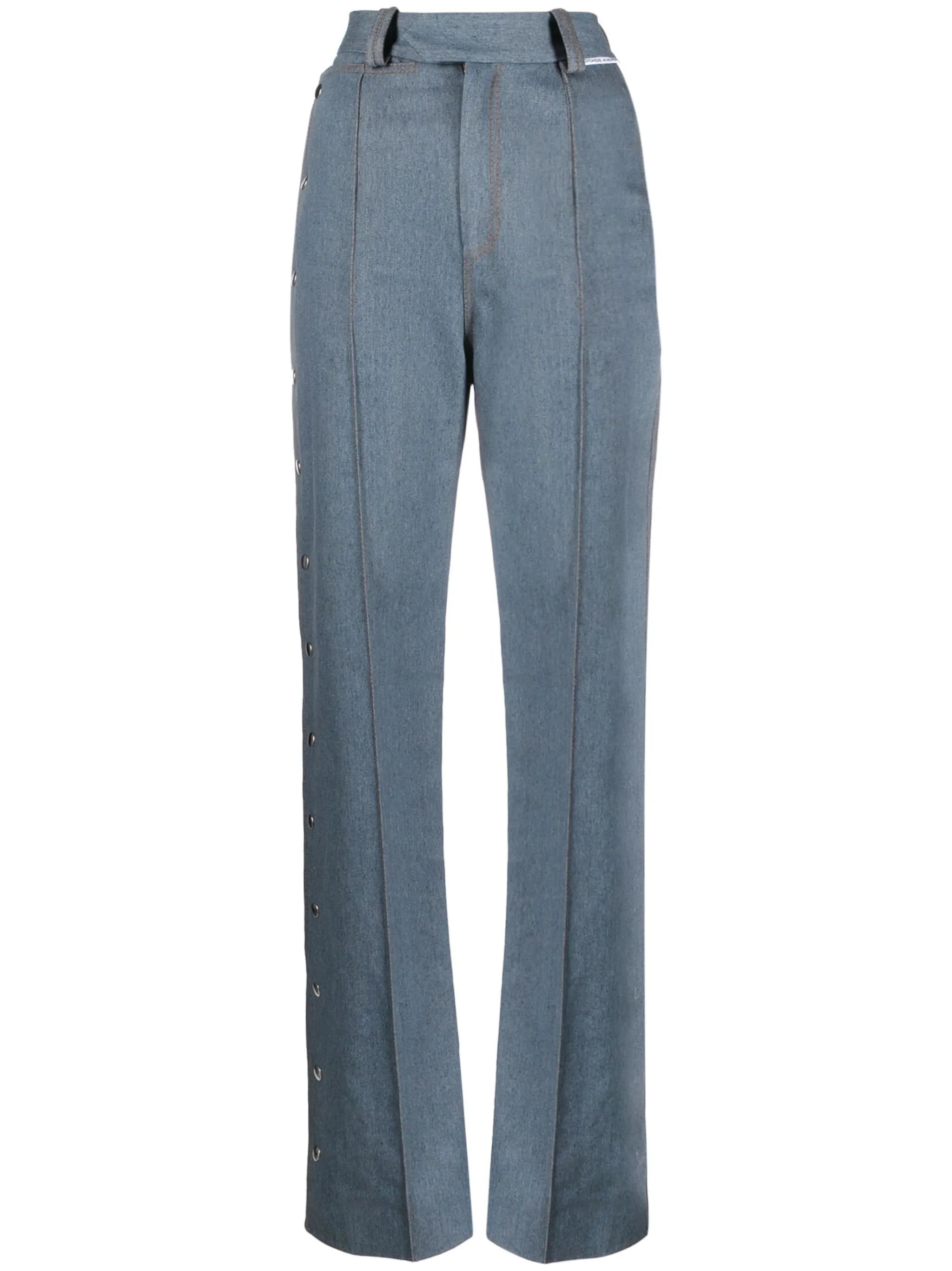 high-rise straight-leg jeans