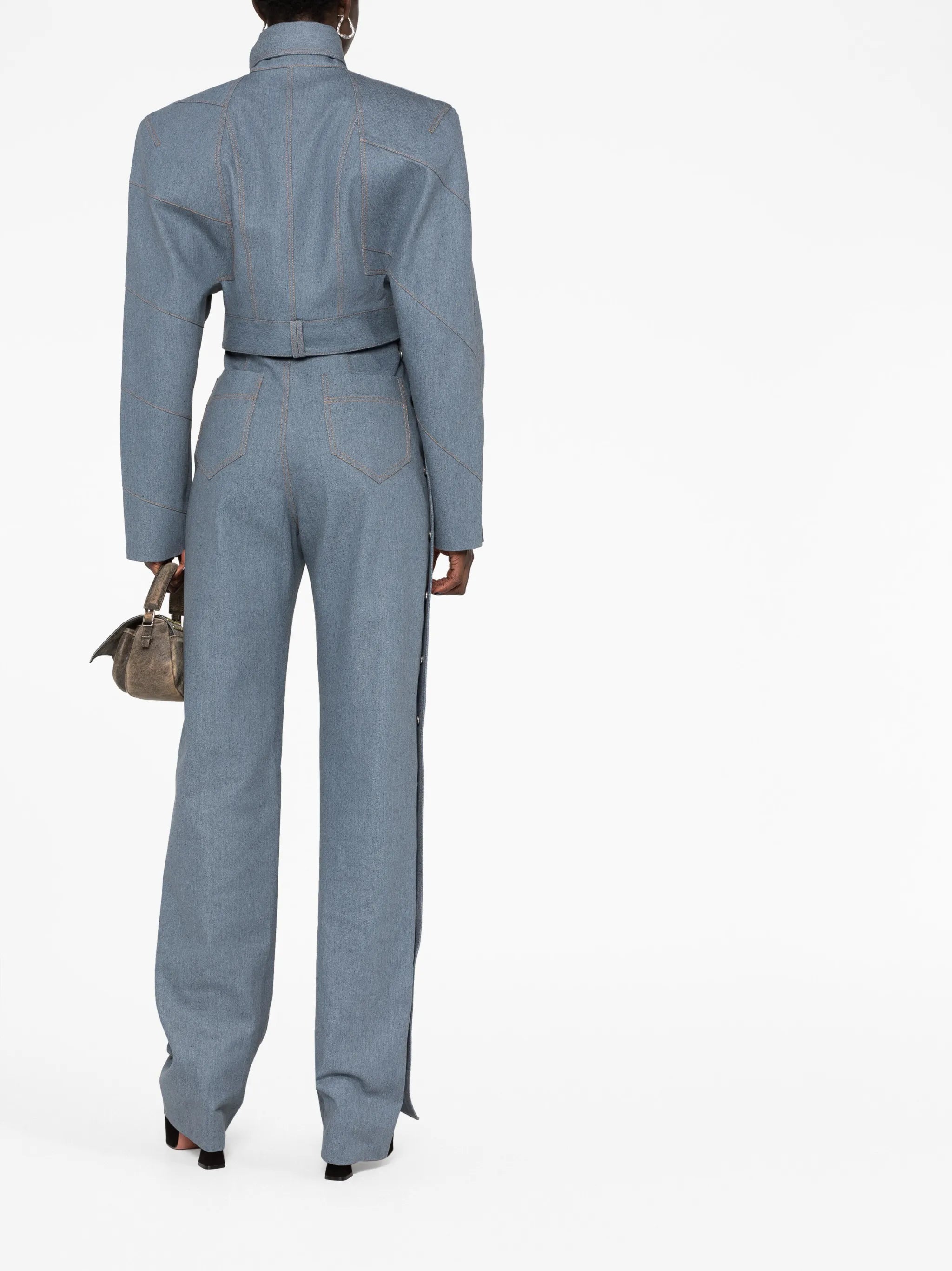 high-rise straight-leg jeans