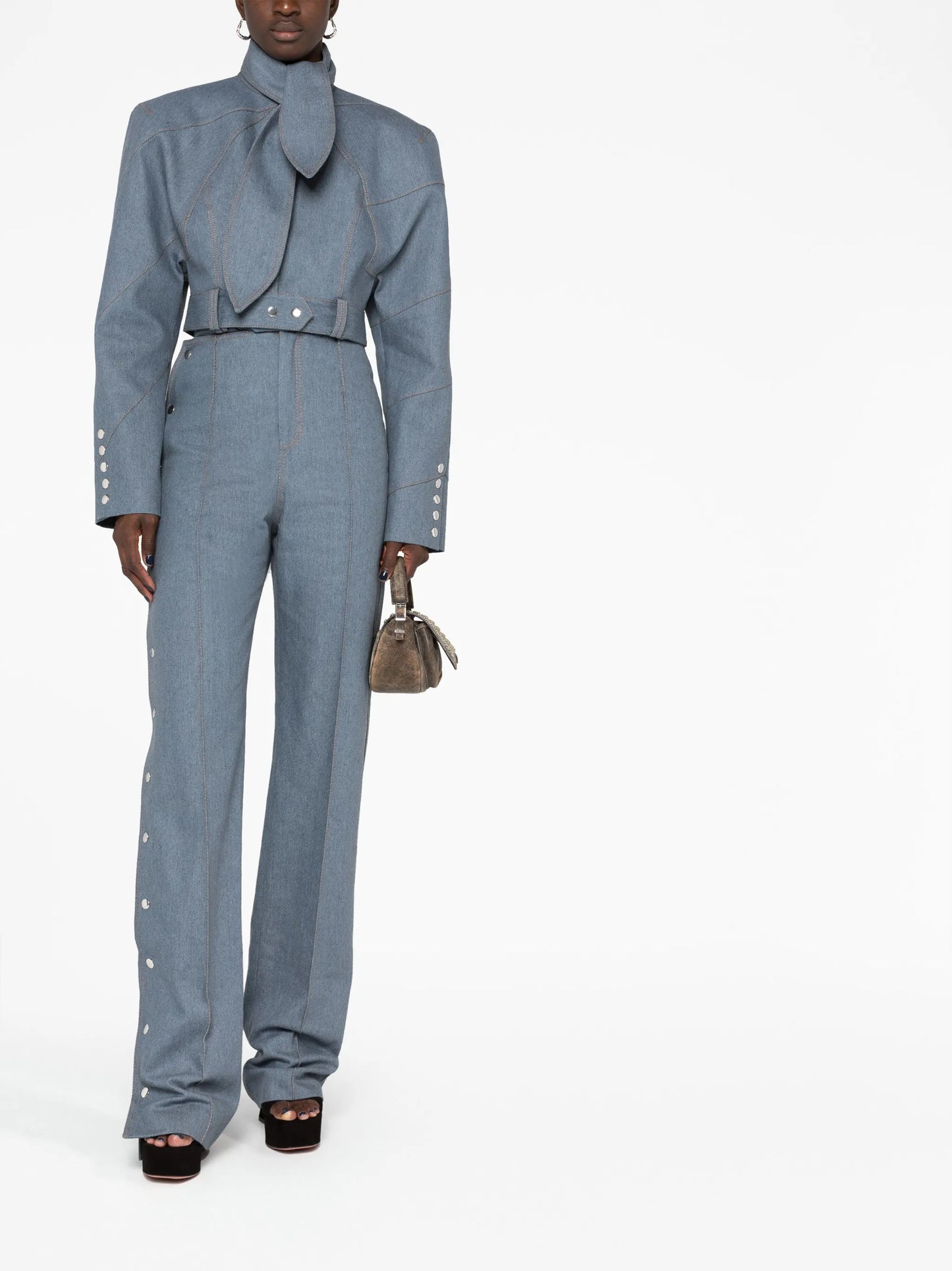 high-rise straight-leg jeans