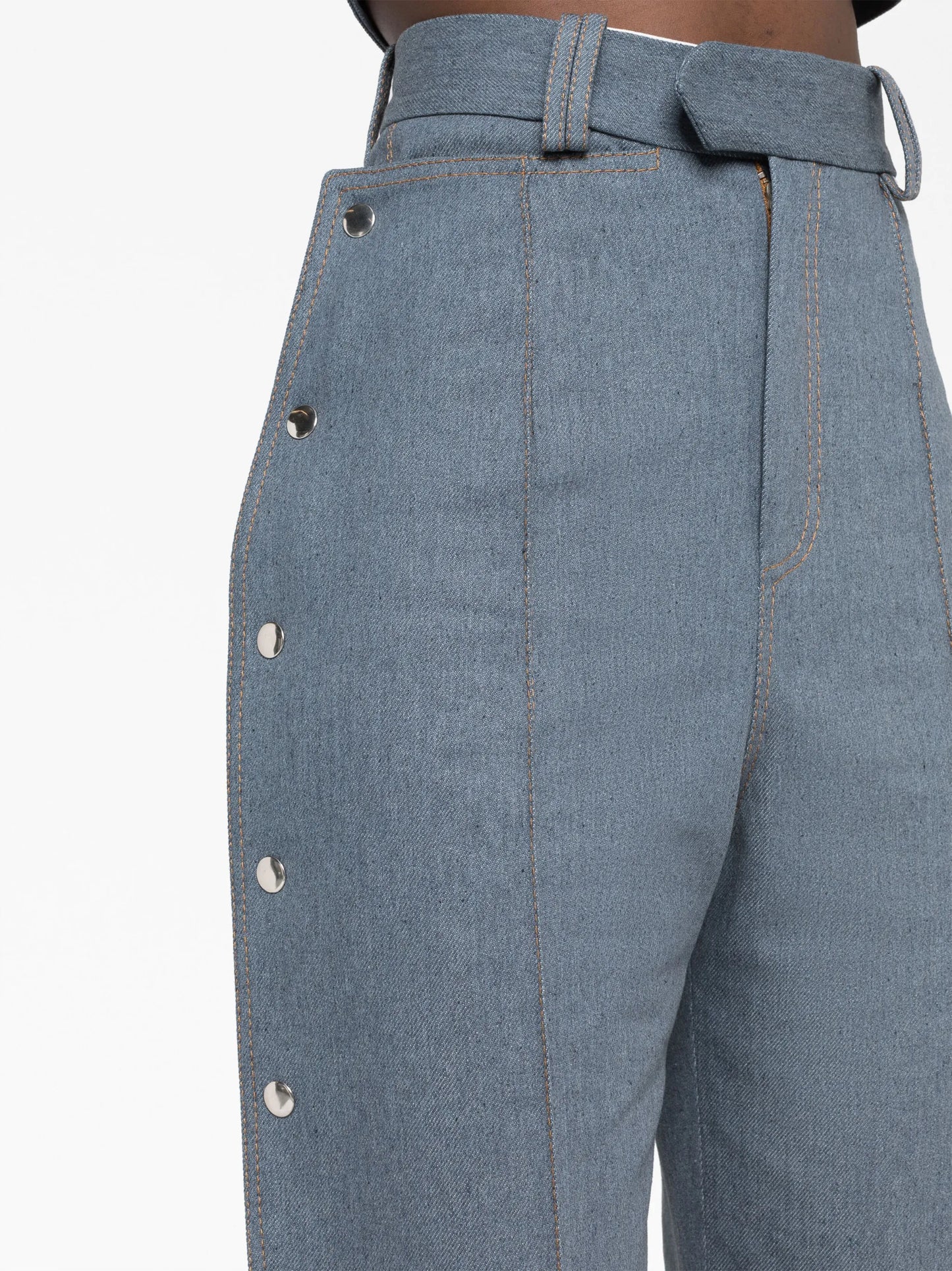 high-rise straight-leg jeans