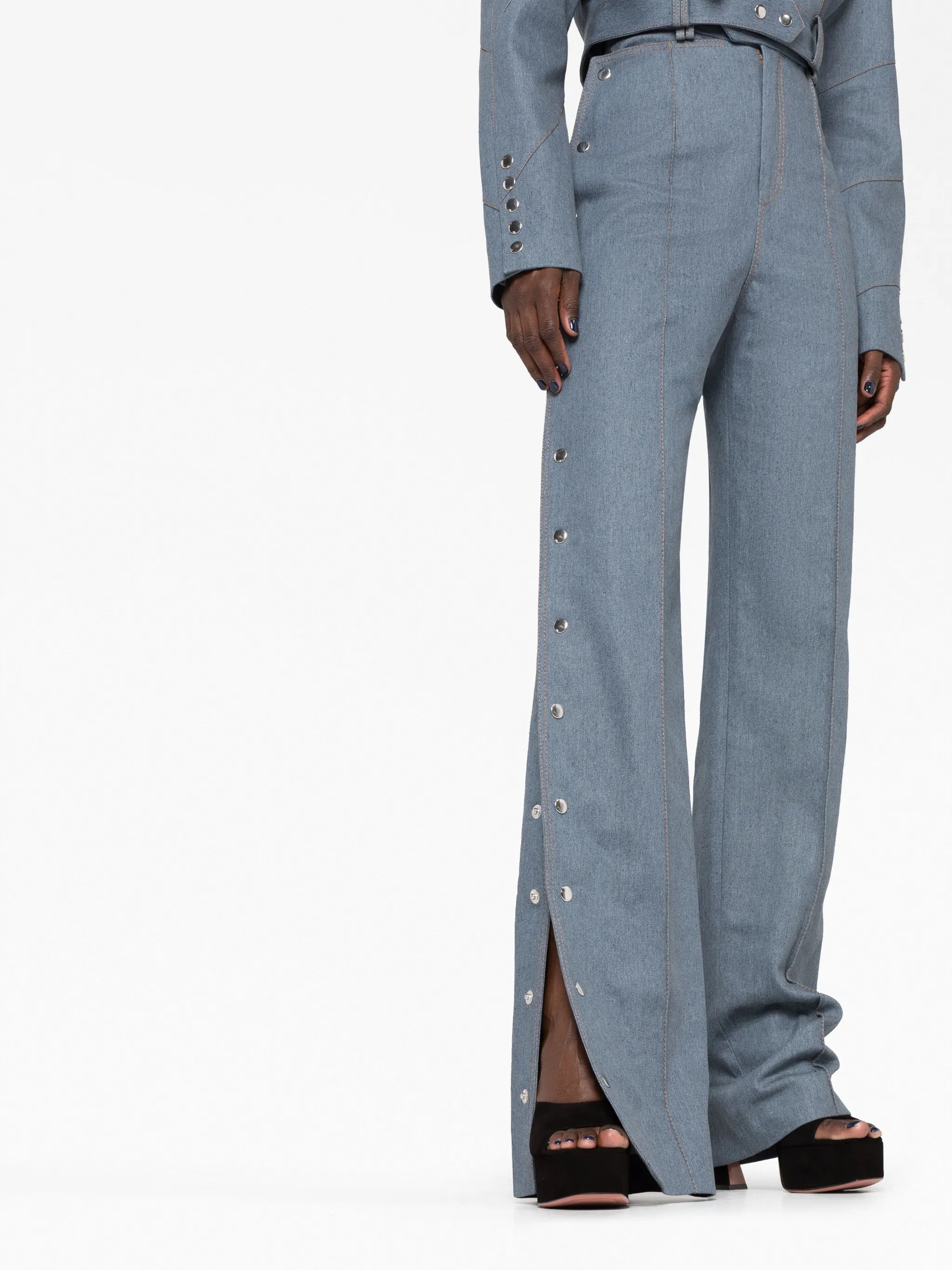 high-rise straight-leg jeans