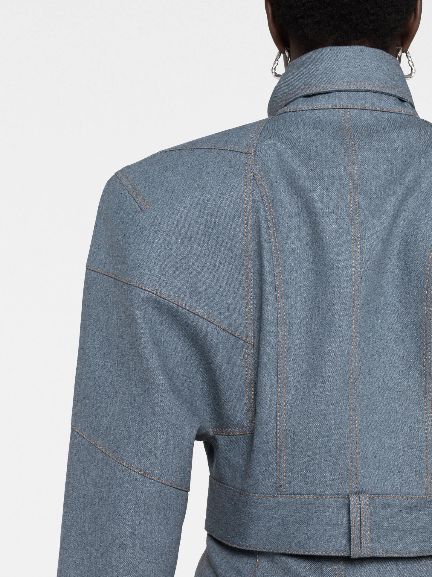 scarf-tie cropped denim jacket