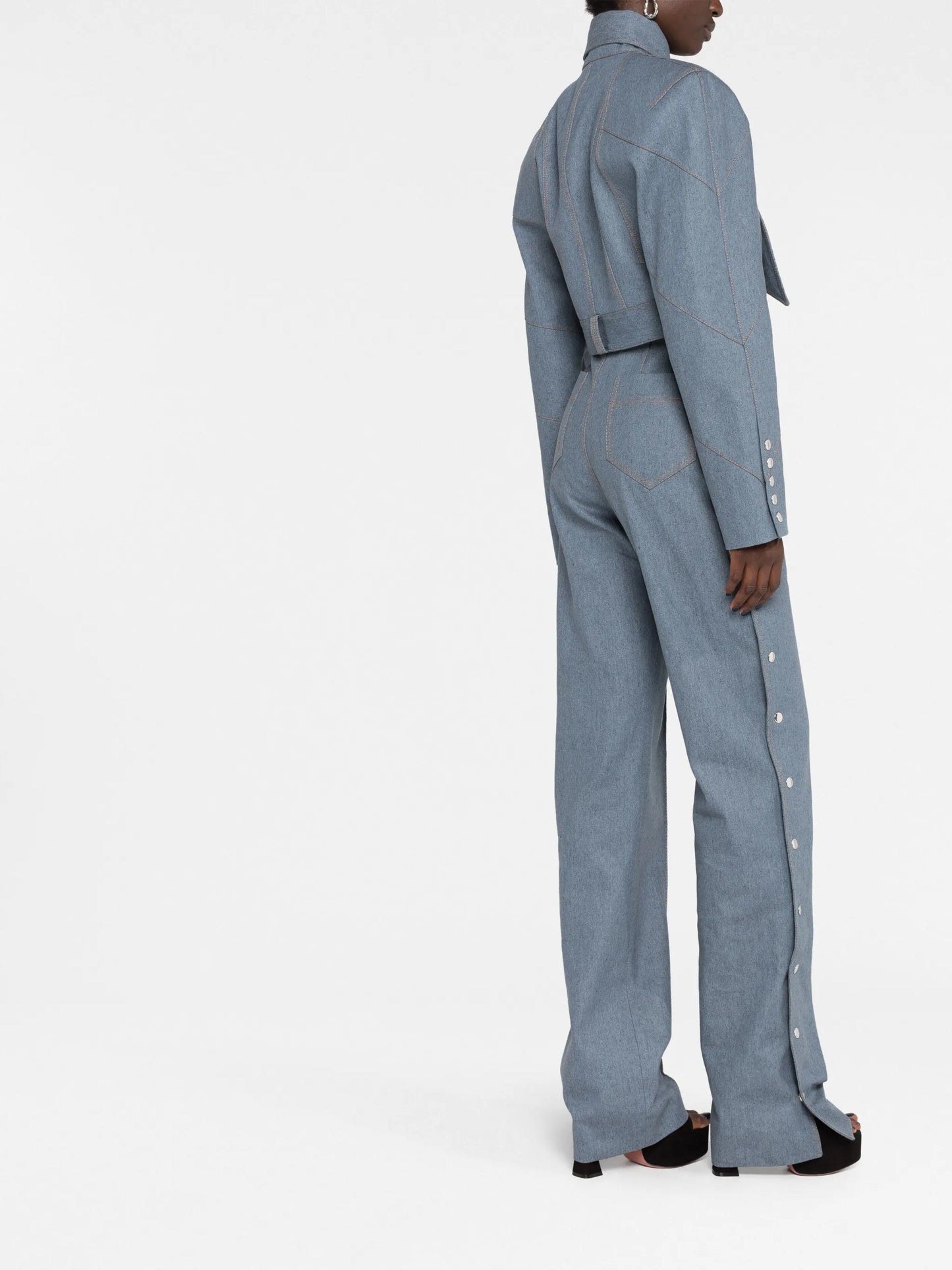 scarf-tie cropped denim jacket