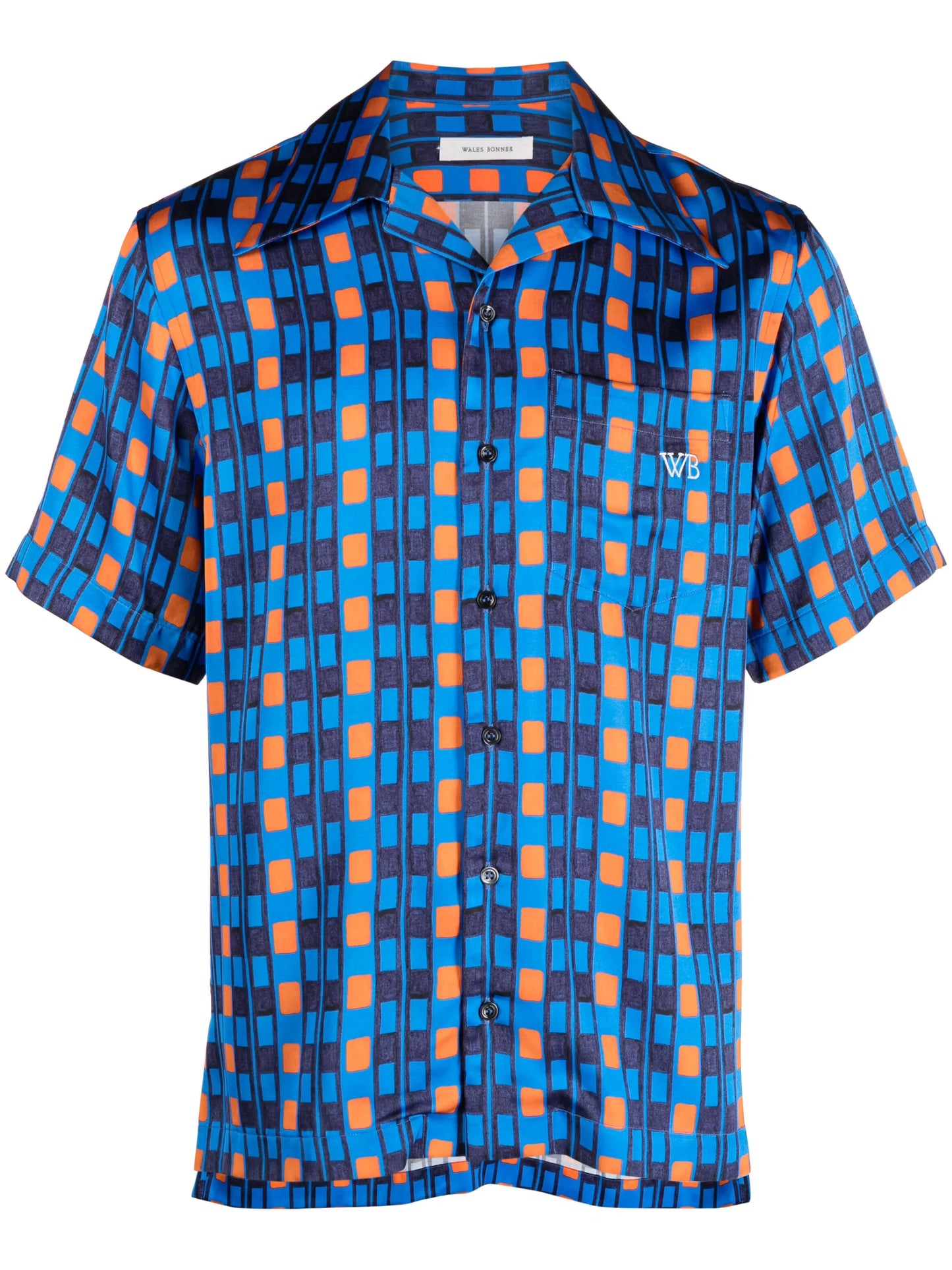 Highlife geometric-print bowling shirt