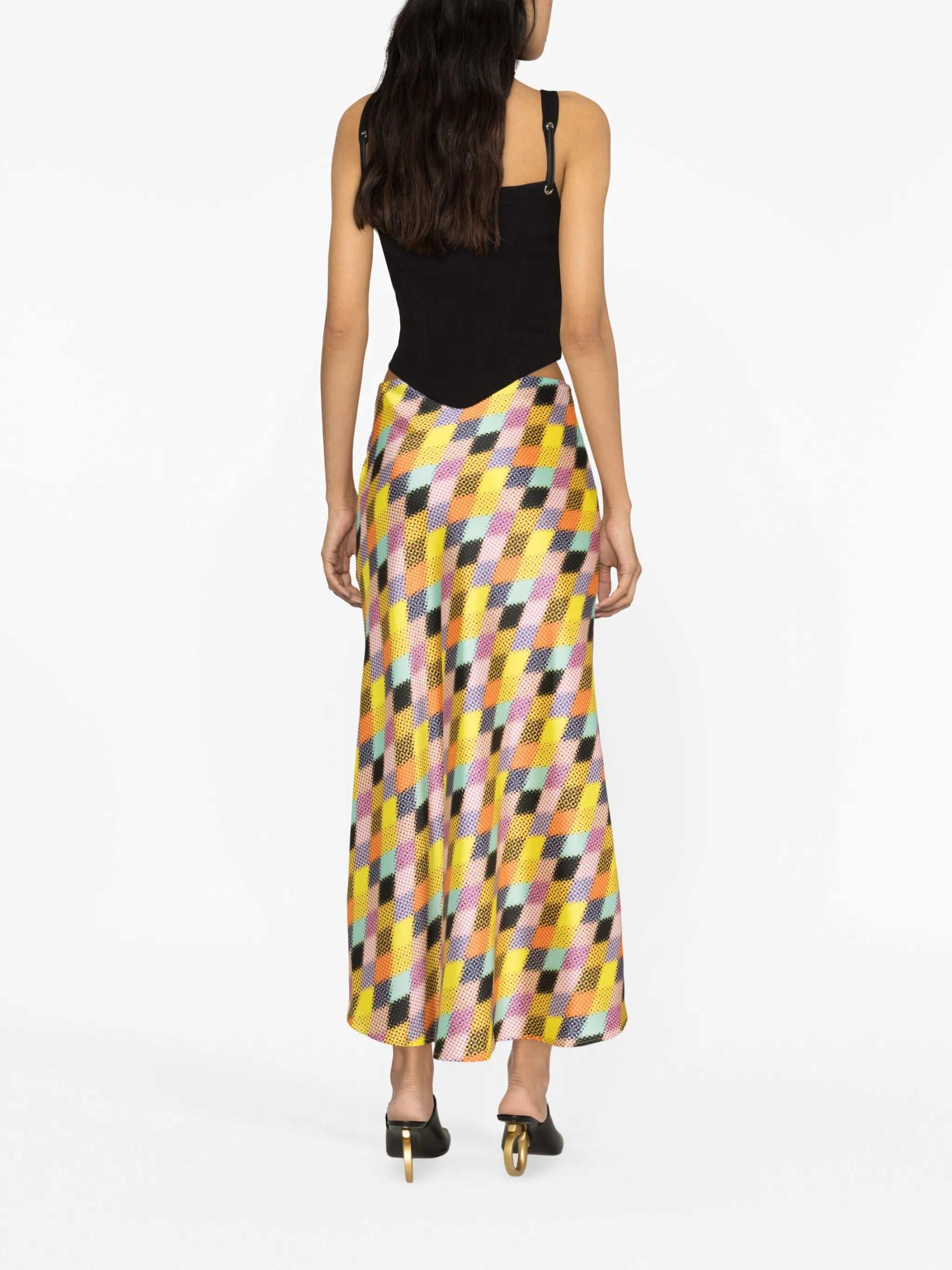 colour-block A-line skirt