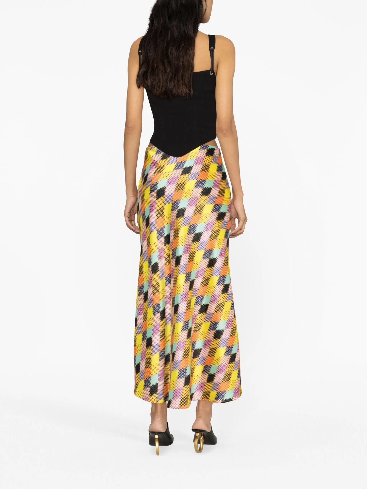 colour-block A-line skirt