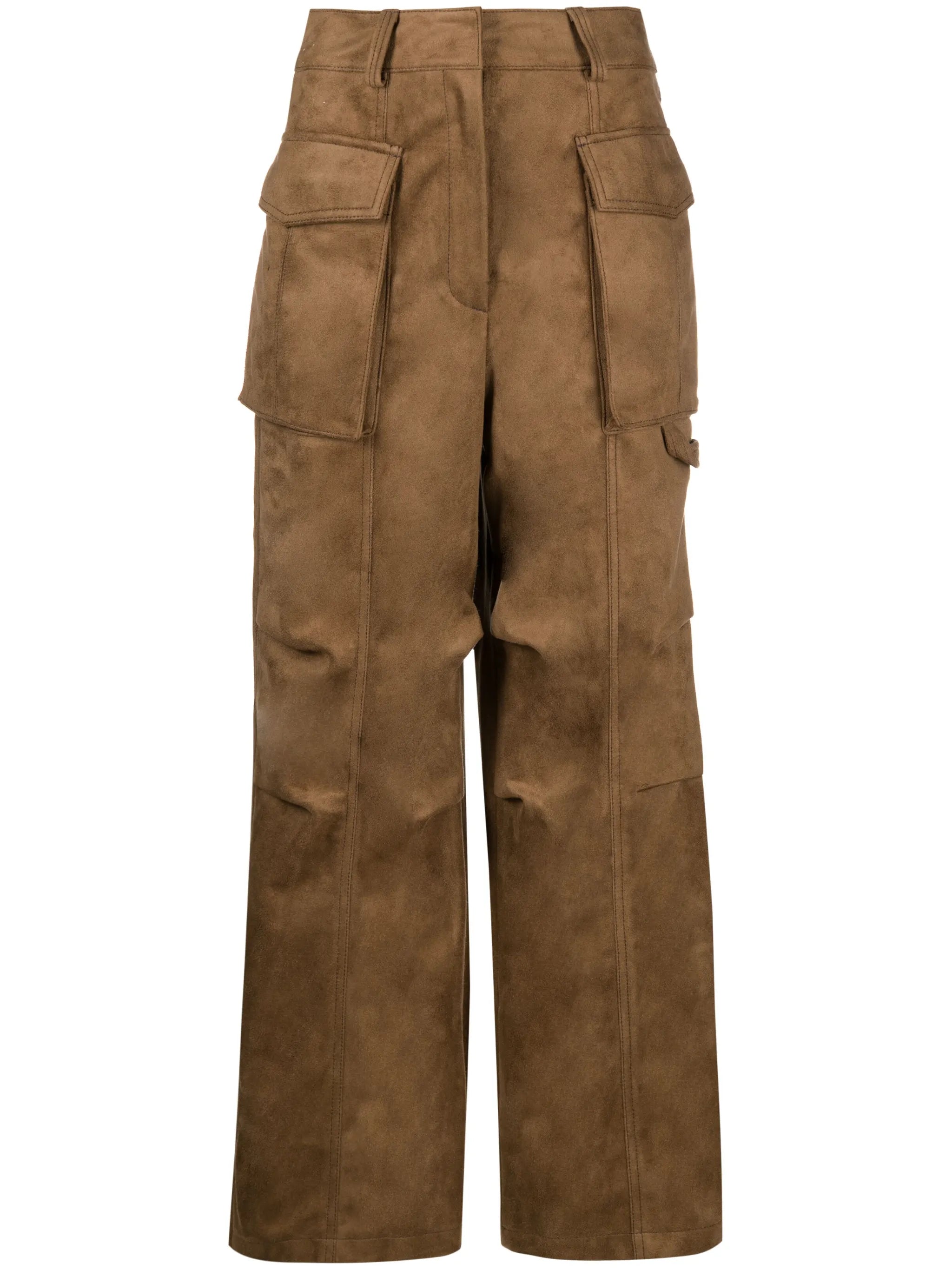 faux-suede cargo trousers