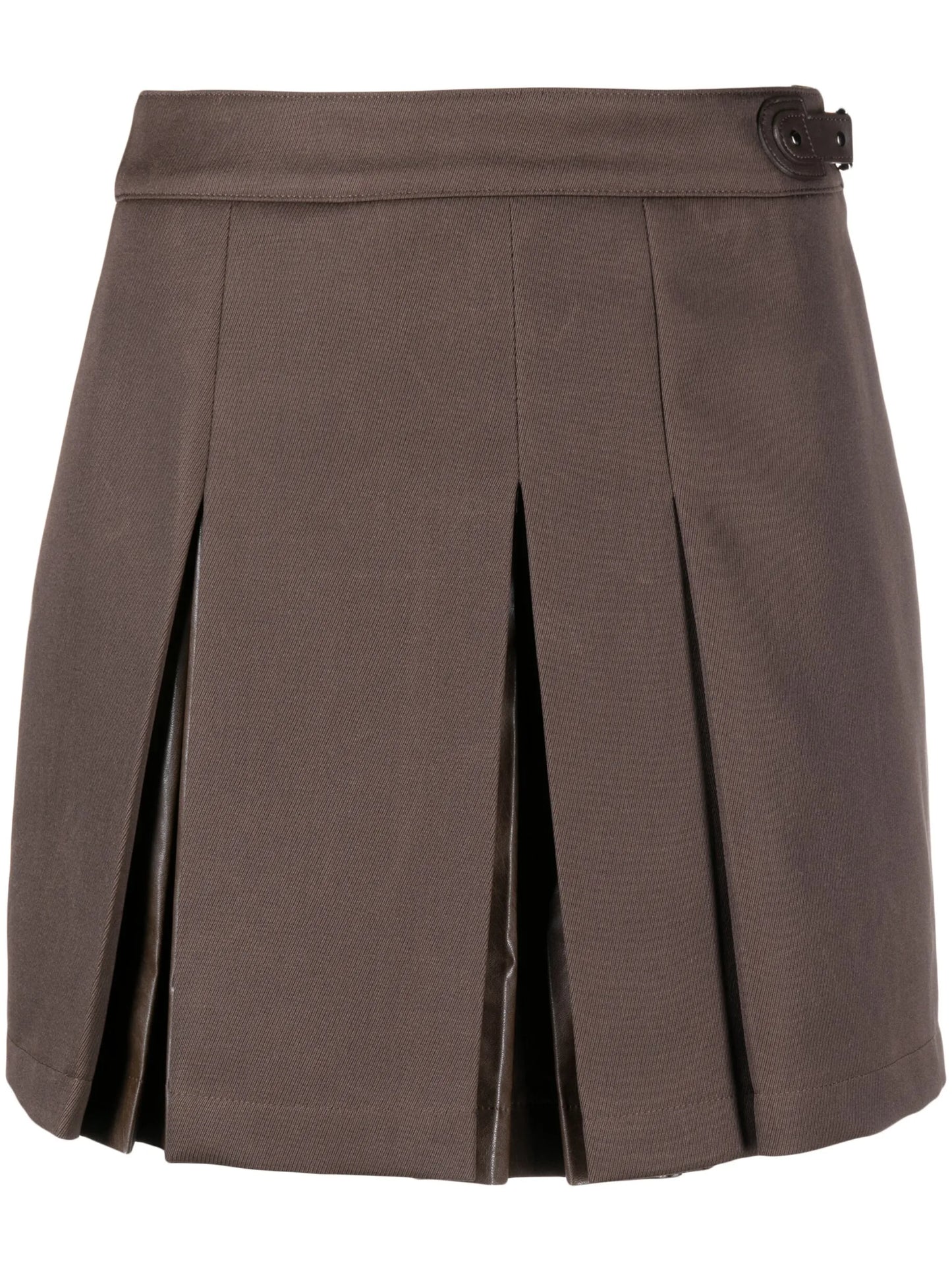 pleated wool-blend miniskirt