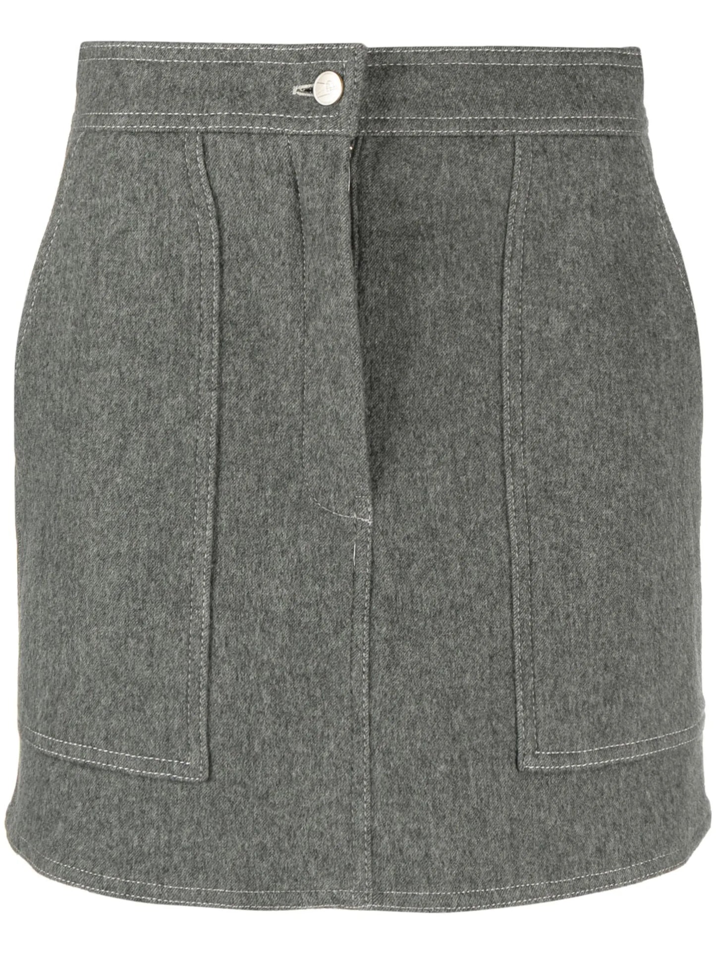 multi-pocket high-waisted miniskirt