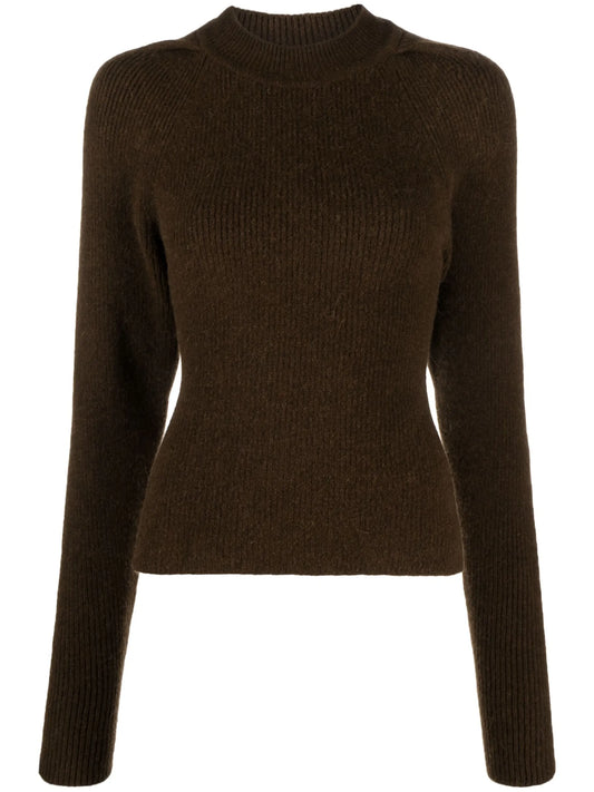 open-back ribbed-knit jumper
