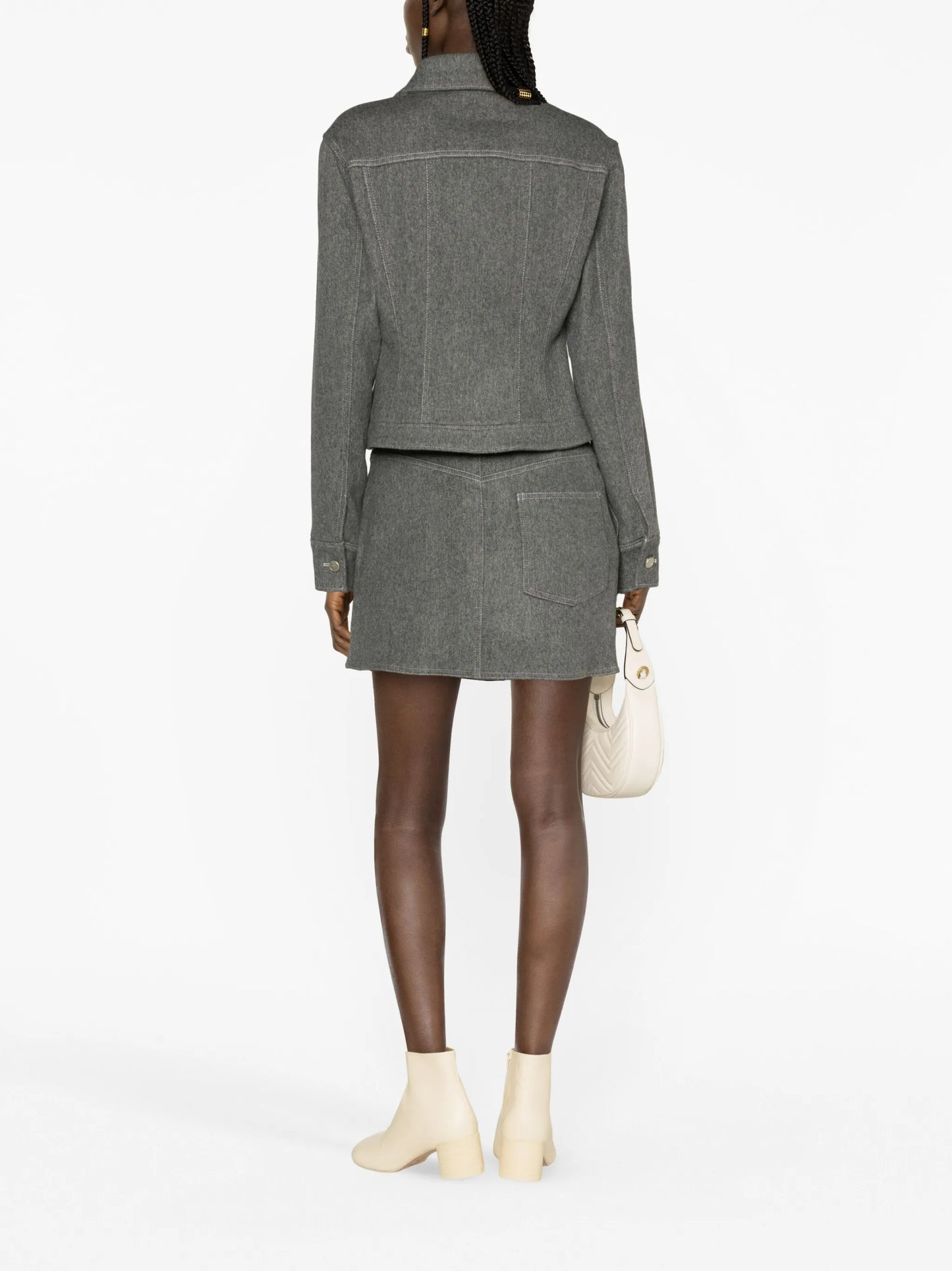 curved-hem button-up jacket